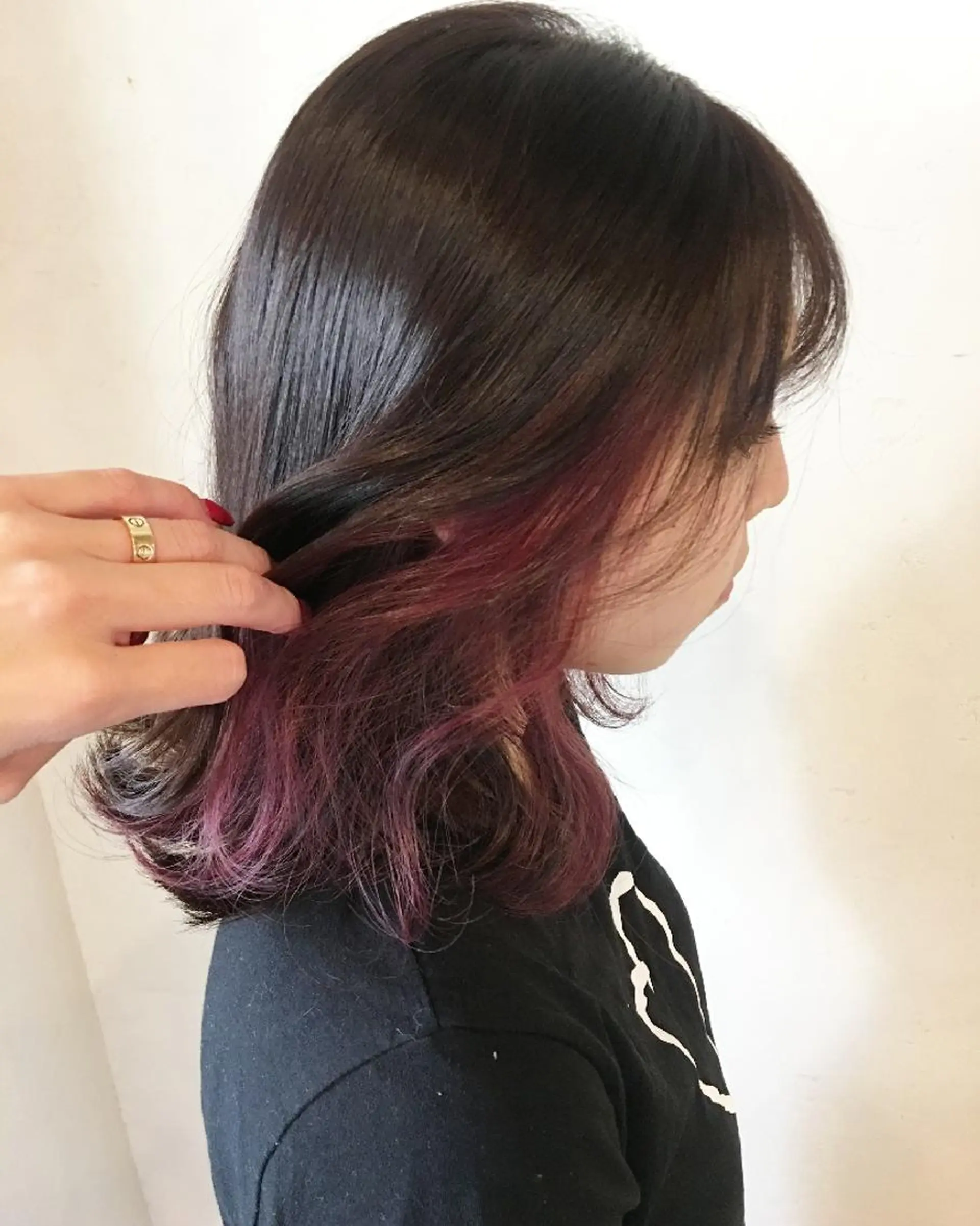 カラー ミディアム カシス JIL BLAN 京都所属・RU RIのヘアスタイル