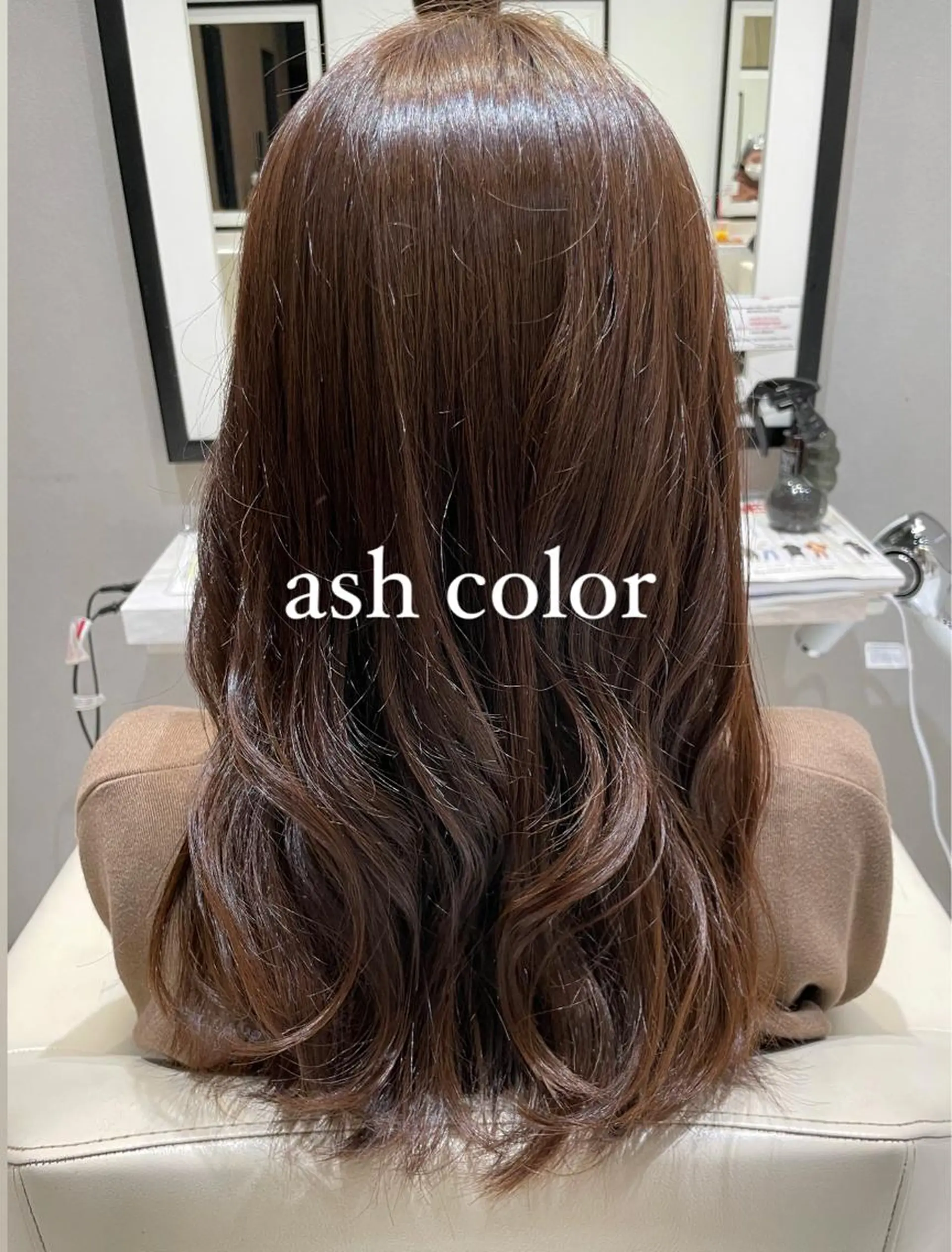 ロング カラー アッシュ オレンジ k-twoたき✨艶感 カラー／美髪矯正のヘアスタイル