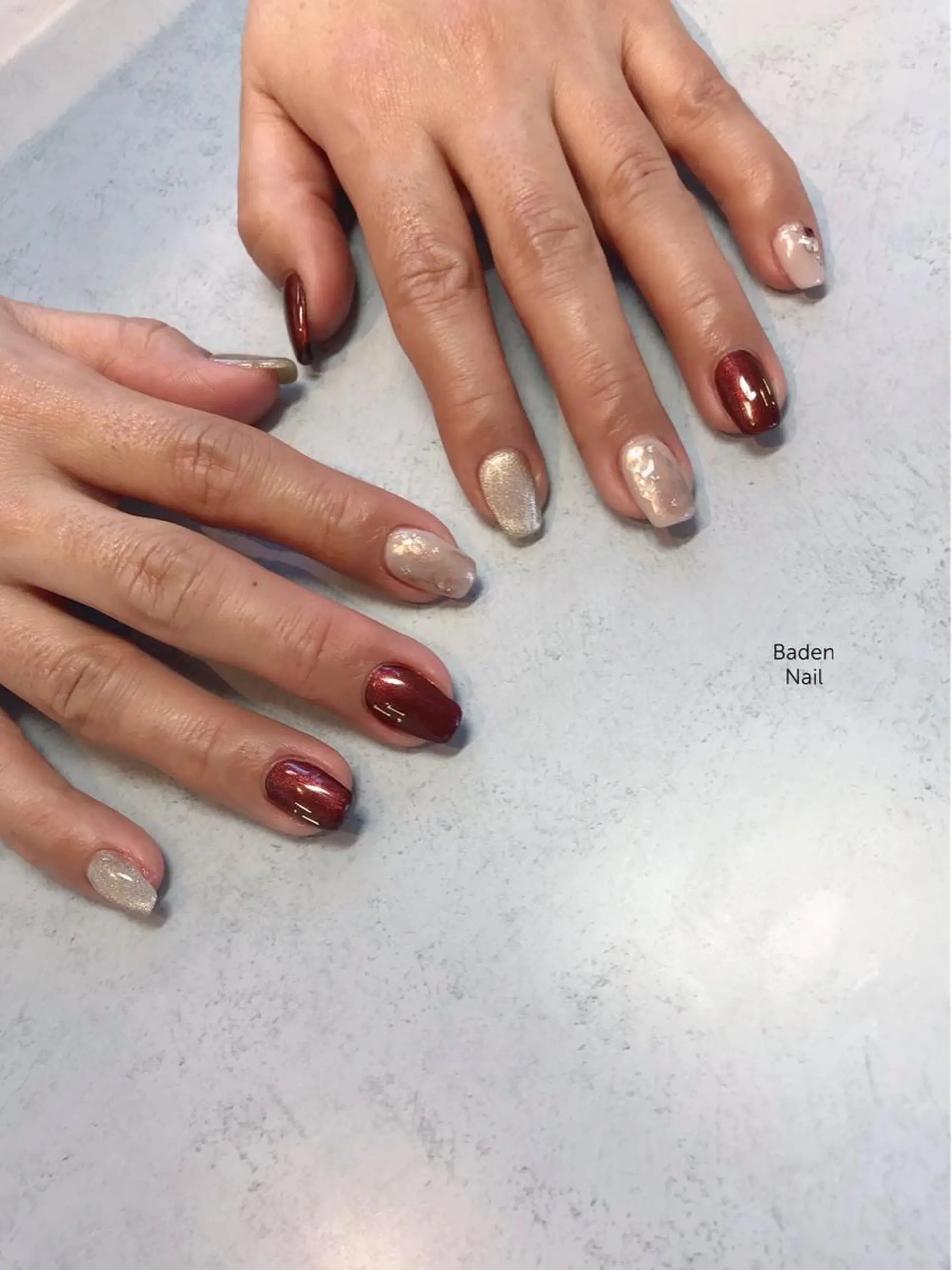 ネイル マグネットネイル ニュアンスネイル ワンカラーネイル ハンドネイル Baden Nail ﾊﾞ-ﾃﾞﾝ ﾈｲﾙのネイルデザイン