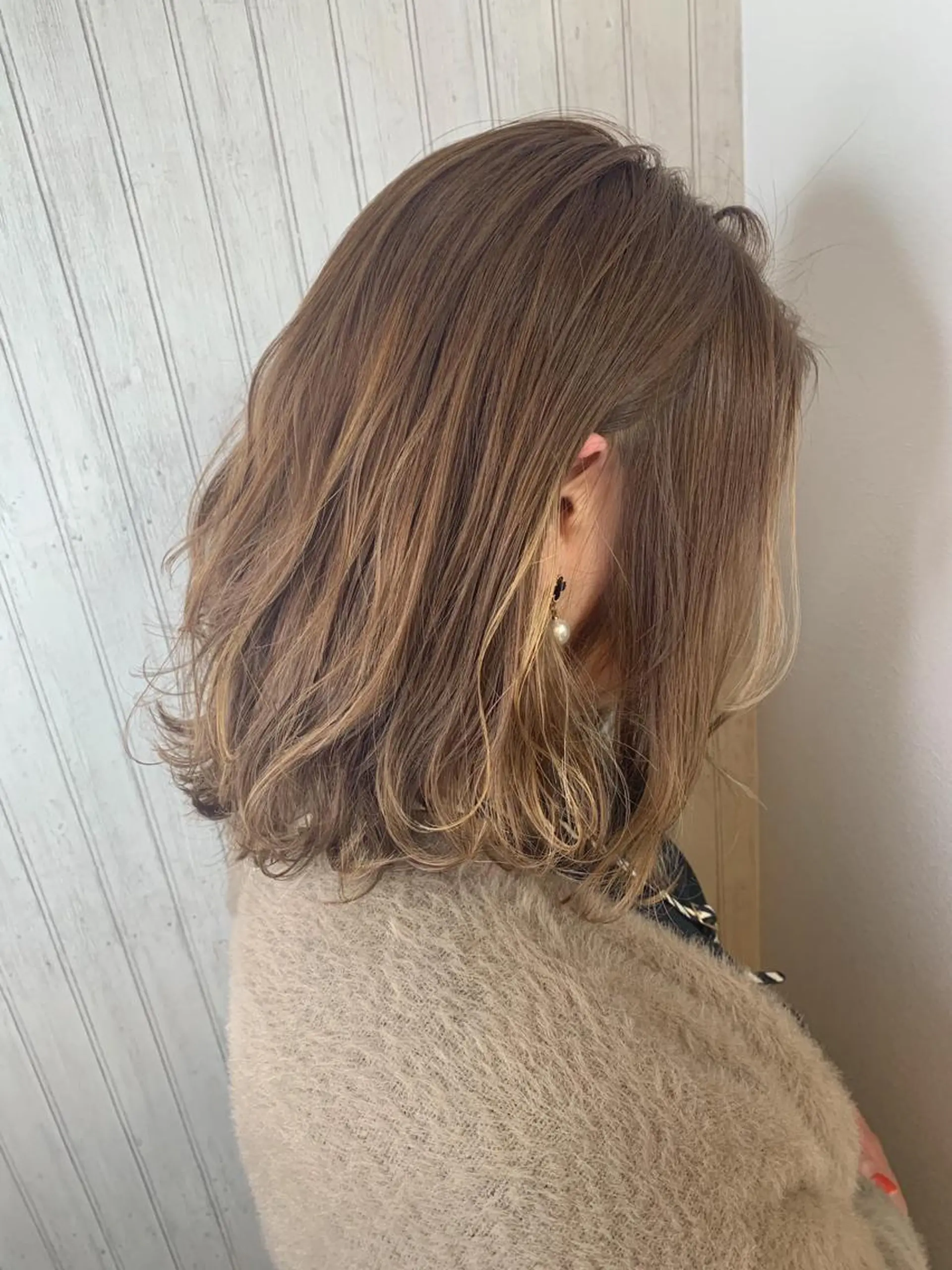 ミディアム ハイライト カット ヘアカラー 佐藤 真也のヘアスタイル