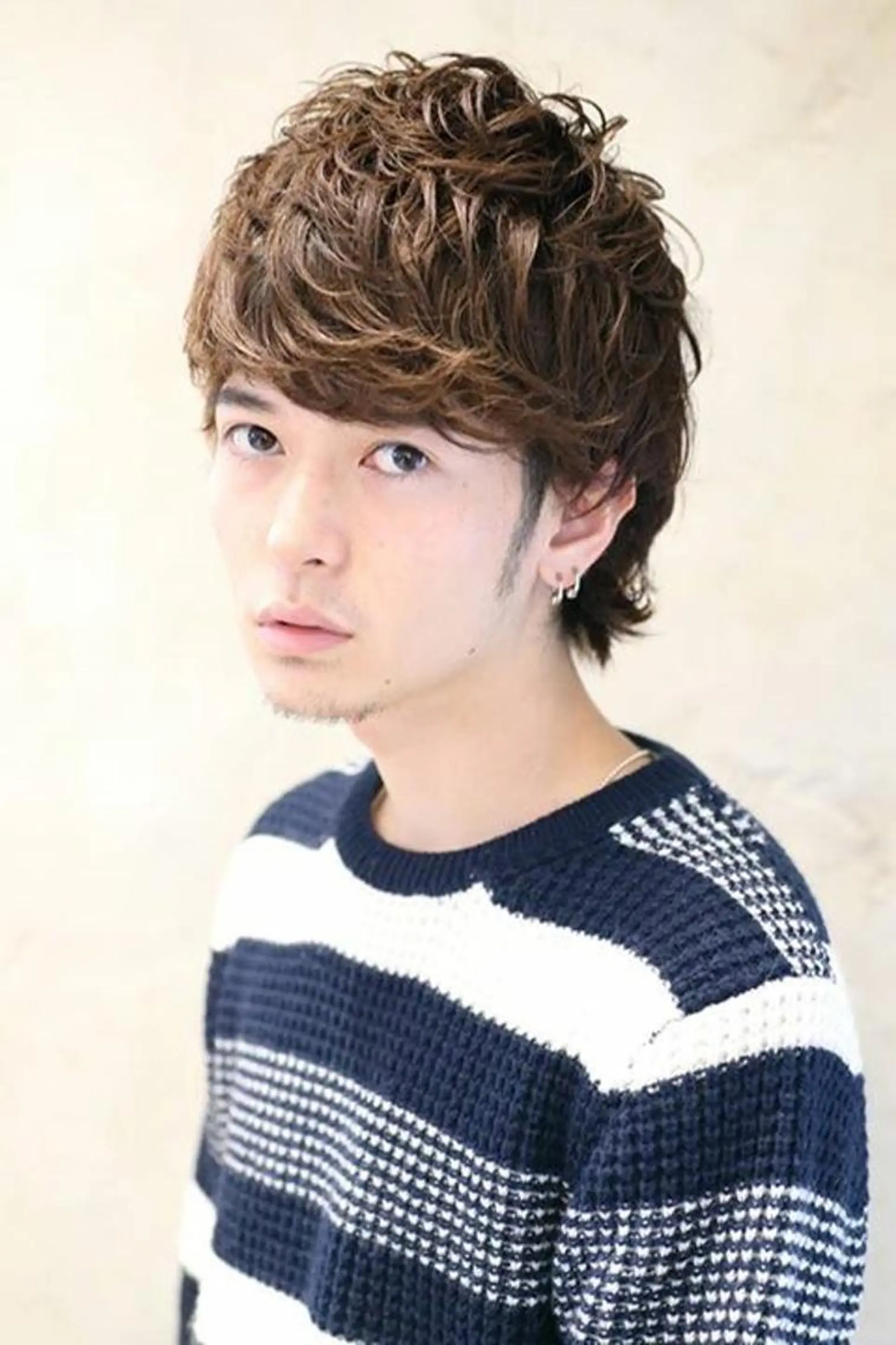 ショート カラー パーマ メンズ メンズパーマ Soleria /ソレリア所属・メンズカットのプロ 田中慎一のヘアスタイル