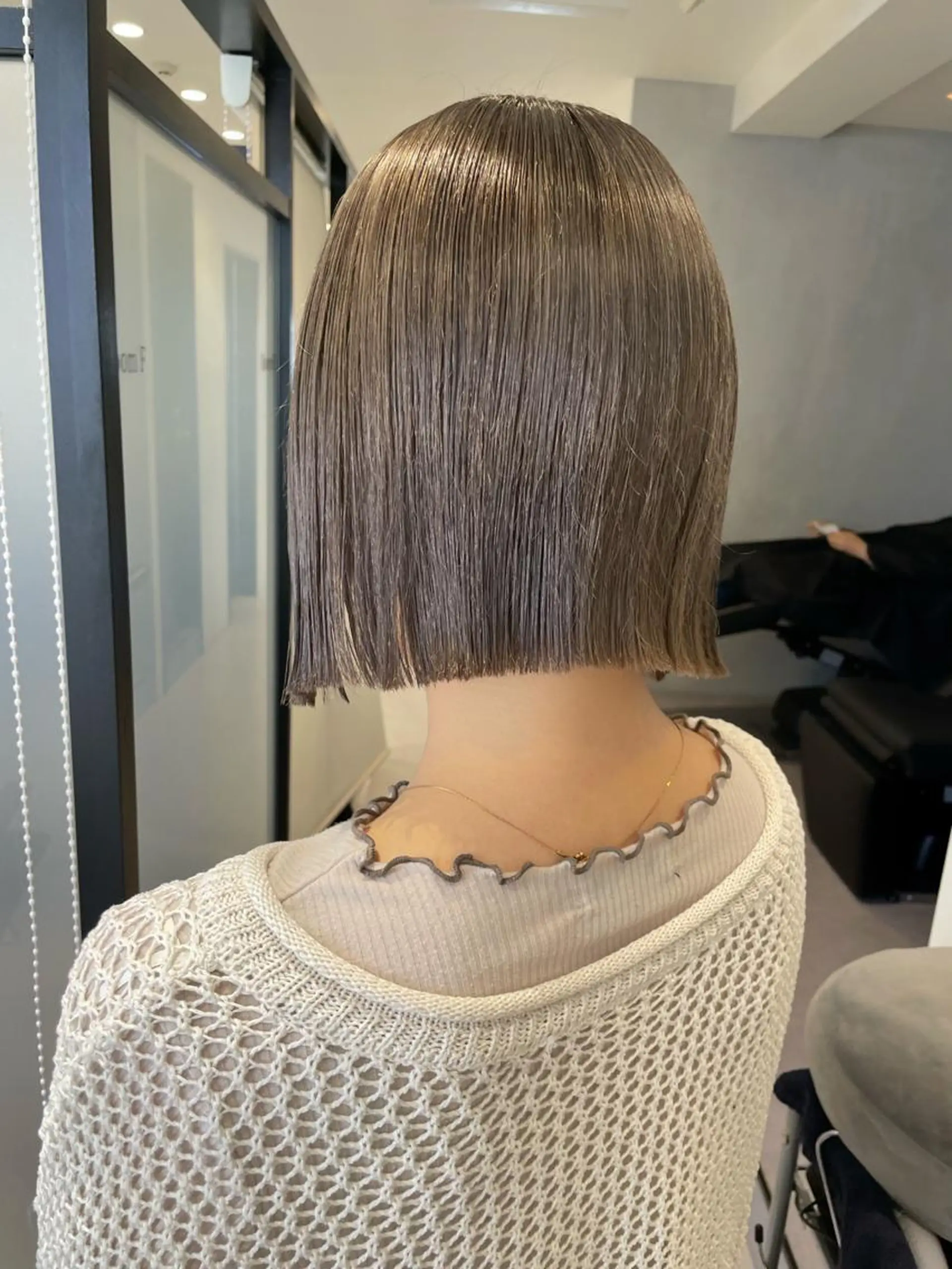 ショート カラー ベージュカラー ボブ メンズ特化 パーマ/オザワのヘアスタイル