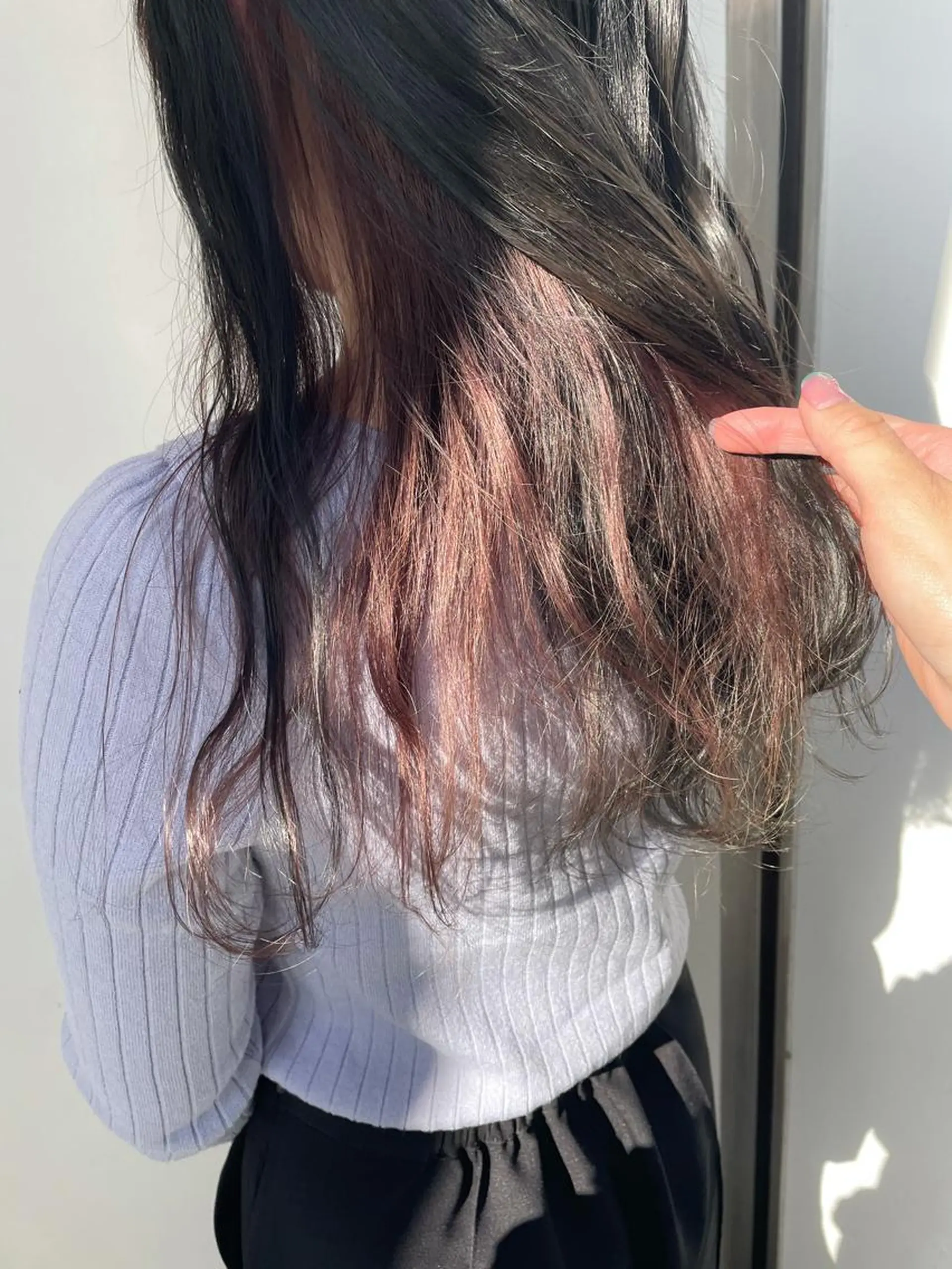 ロング カラー アッシュ 透明感カラー インナーカラー ラベンダーカラー ラベンダーピンク ヘアカラー 中目黒🌼 🌼ハナのヘアスタイル