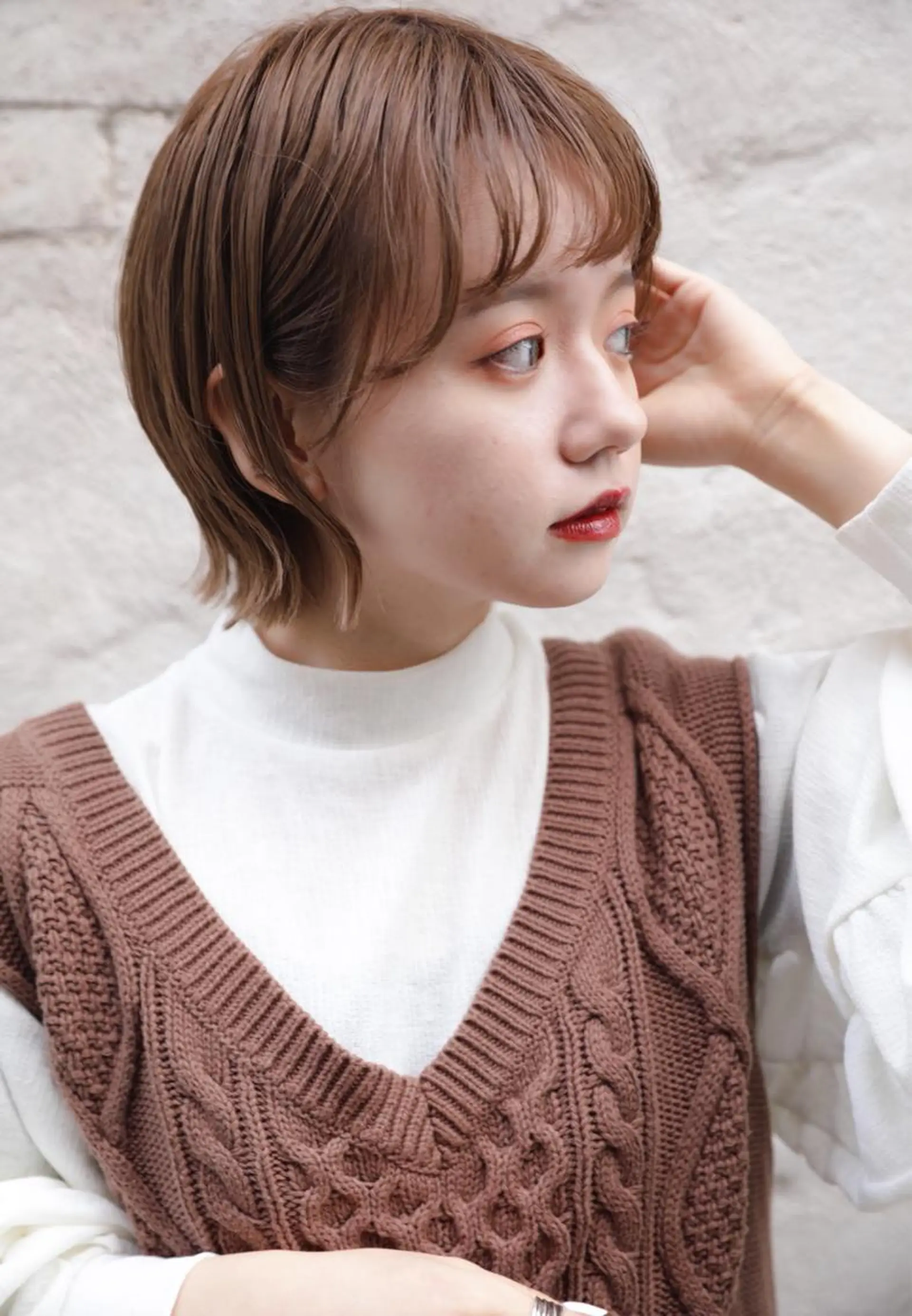 ショート カラー ボブ 外ハネヘア ショートヘア特化 岡安優太のヘアスタイル