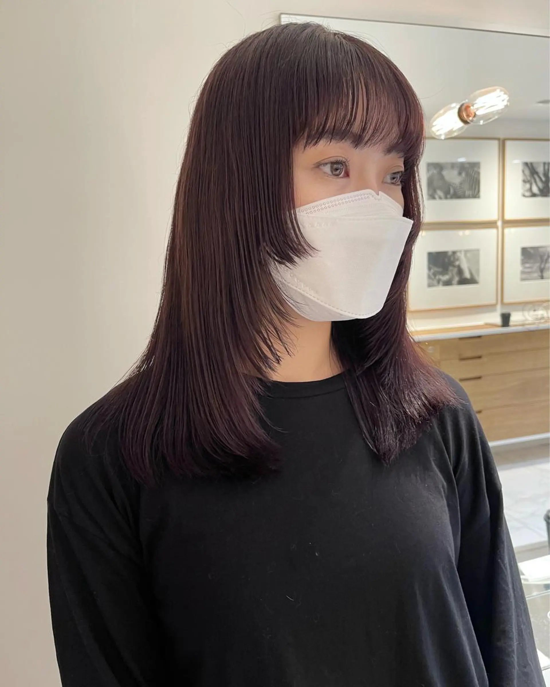 セミロング カラー ラベンダーカラー ラベンダーグレー レイヤーカット ヘアカラー トリートメント ヘッドスパ ラベンダー/レイヤー スタイル🤎mamiのヘアスタイル