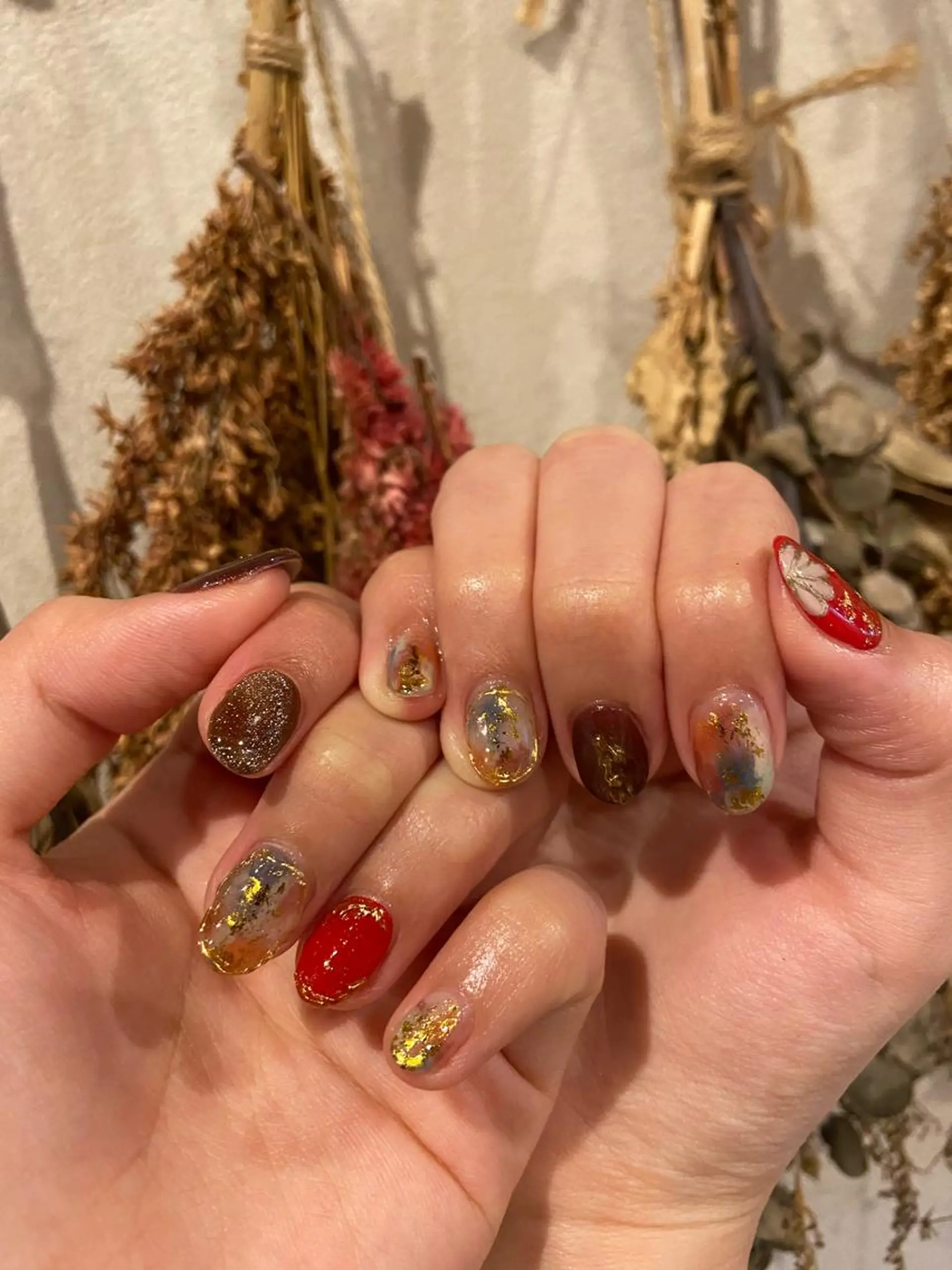 ネイル アートネイル 卒業式 ミラーネイル ニュアンスネイル 春ネイル . unffのネイルデザイン