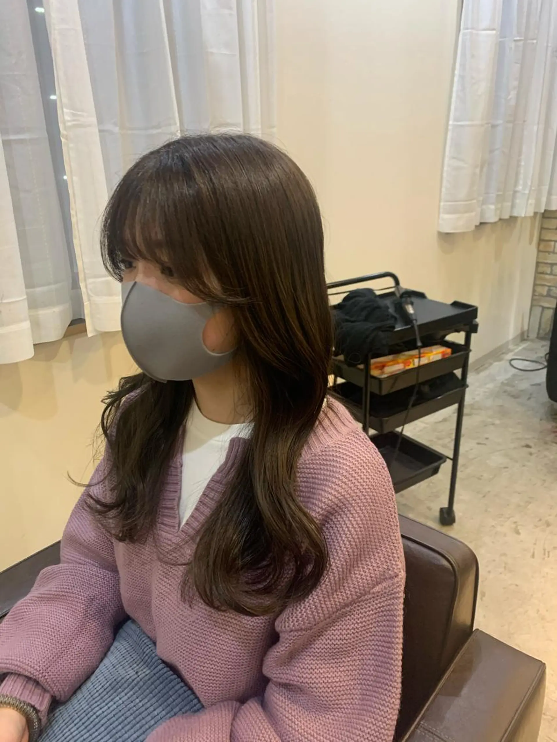 ロング カラー エギョモリ 韓国風ヘア 韓国🇰🇷髪質改善 Chisaki치사키のヘアスタイル