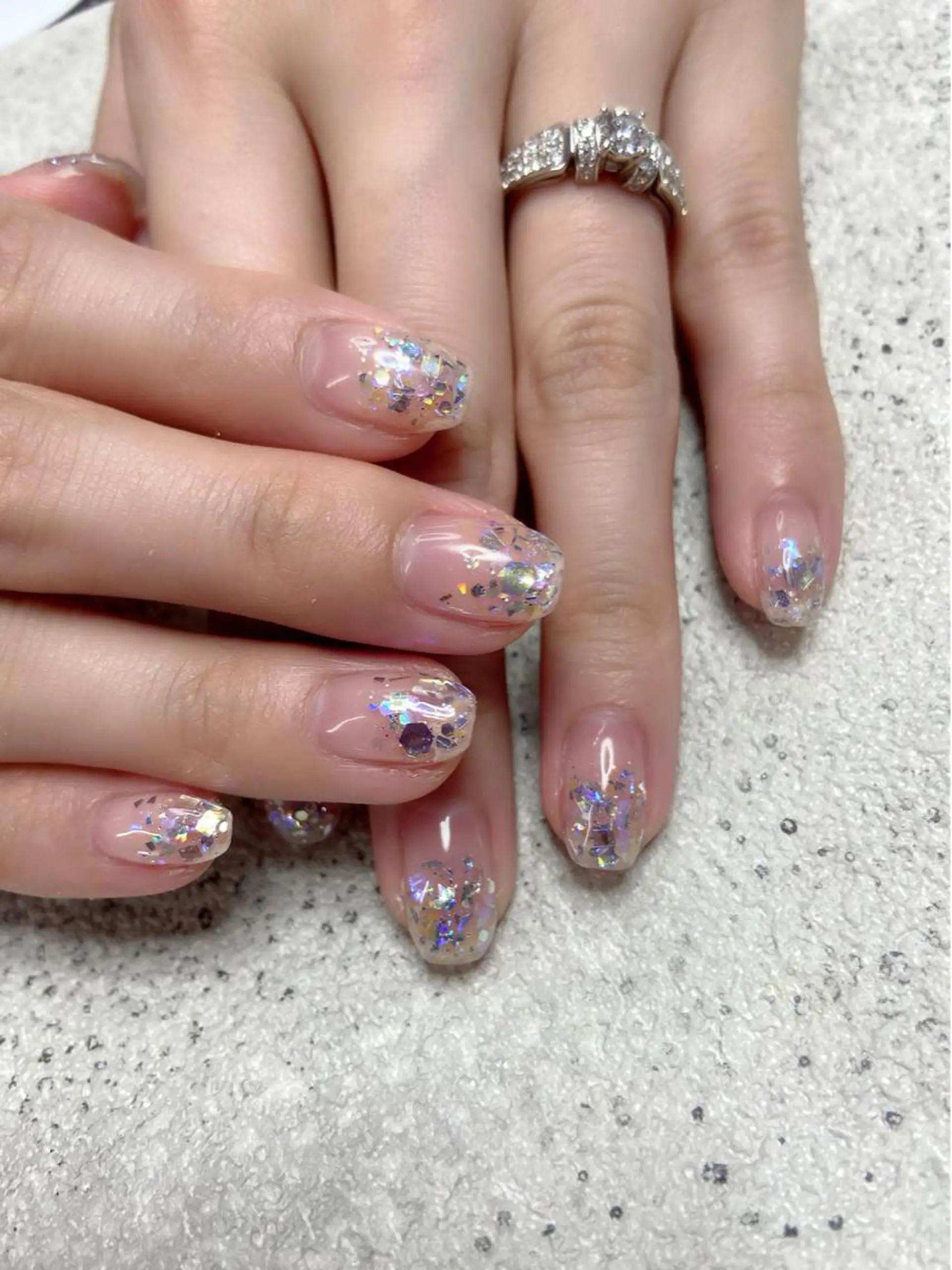 ネイル グラデーション ラメ(グリッター) ラメグラデーション ハンドネイル ﾈｲﾙｻﾛﾝ Bellefleurのネイルデザイン