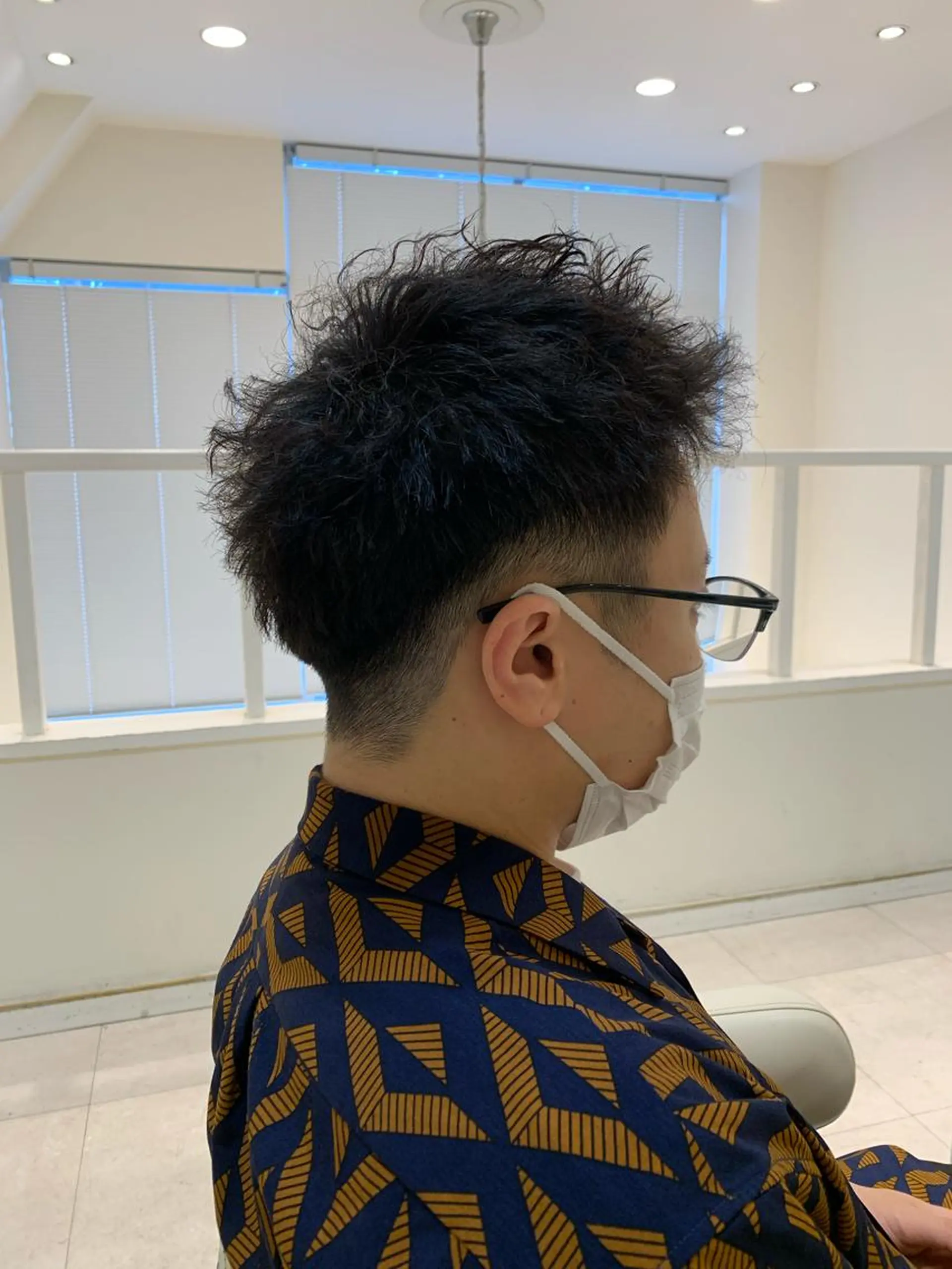 ショート メンズ モヒカン 毛流れが作れる 縮毛矯正/渡部純生のヘアスタイル