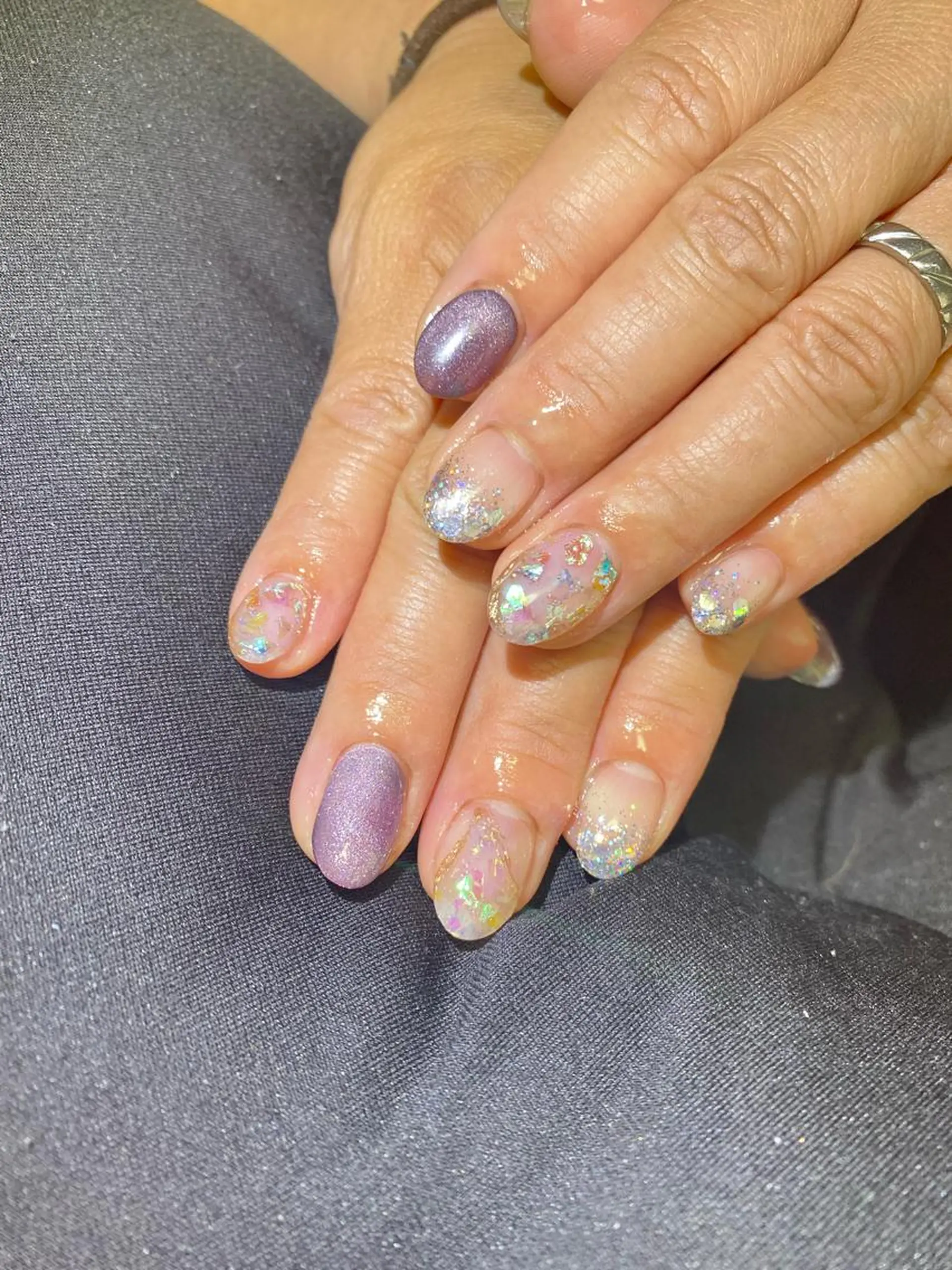 ネイル キラキラネイル マグネットネイル Esthetic Will所属・will 有希のネイルデザイン