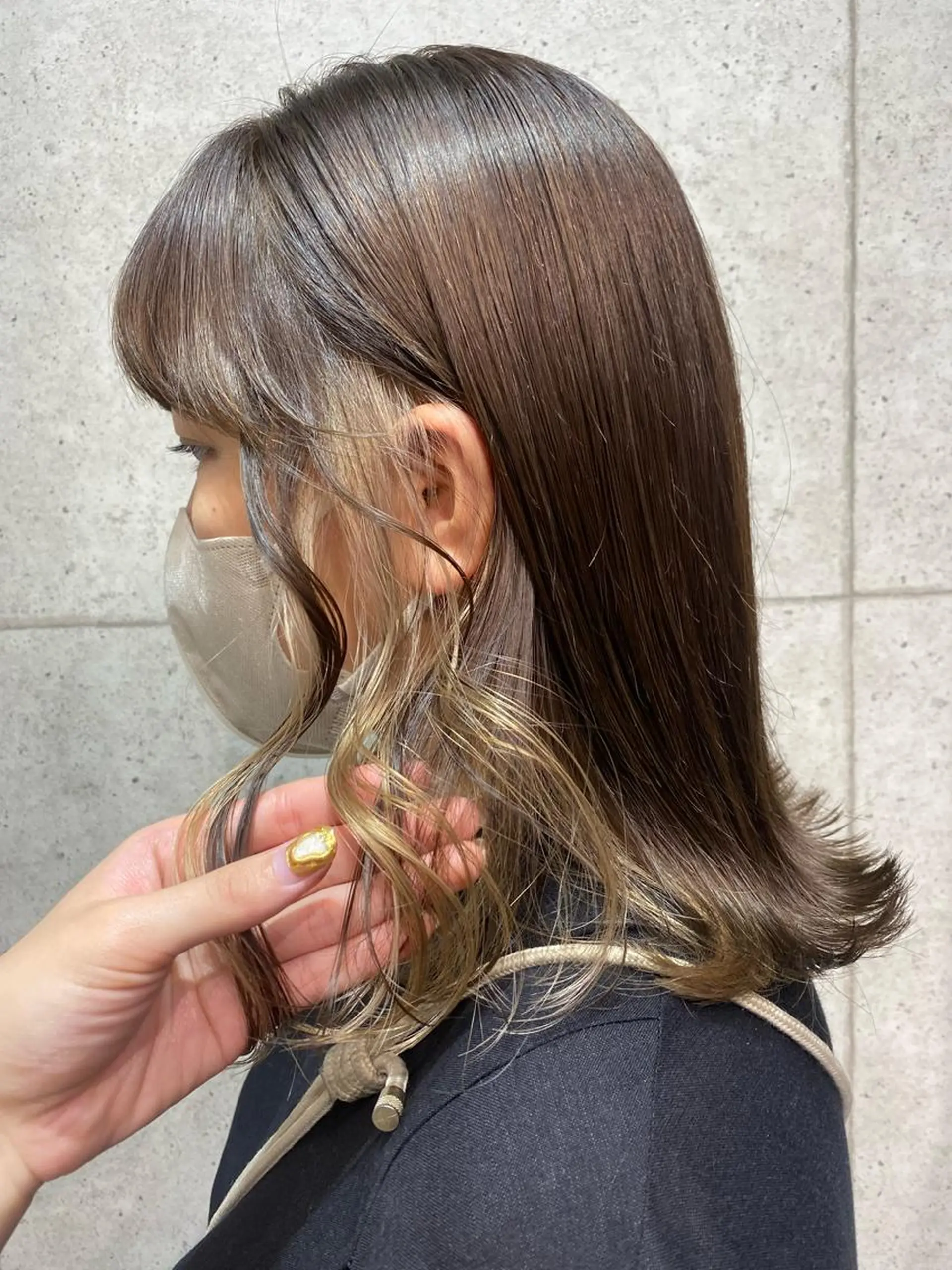 ミディアム カラー ベージュカラー インナーカラー 遠藤沙也加 /レイヤーカットのヘアスタイル