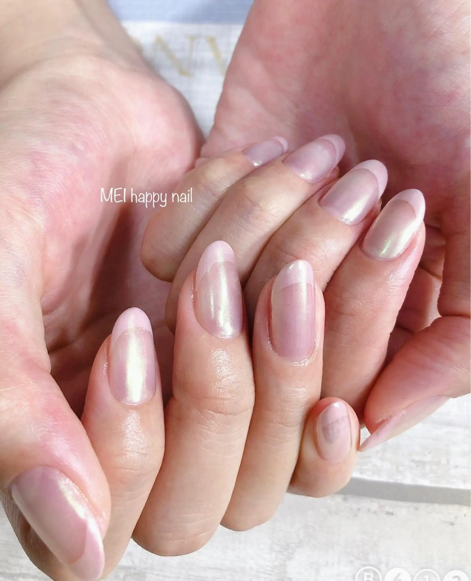 ネイル オーロラネイル 北浦和 自爪育成ケアのネイルデザイン