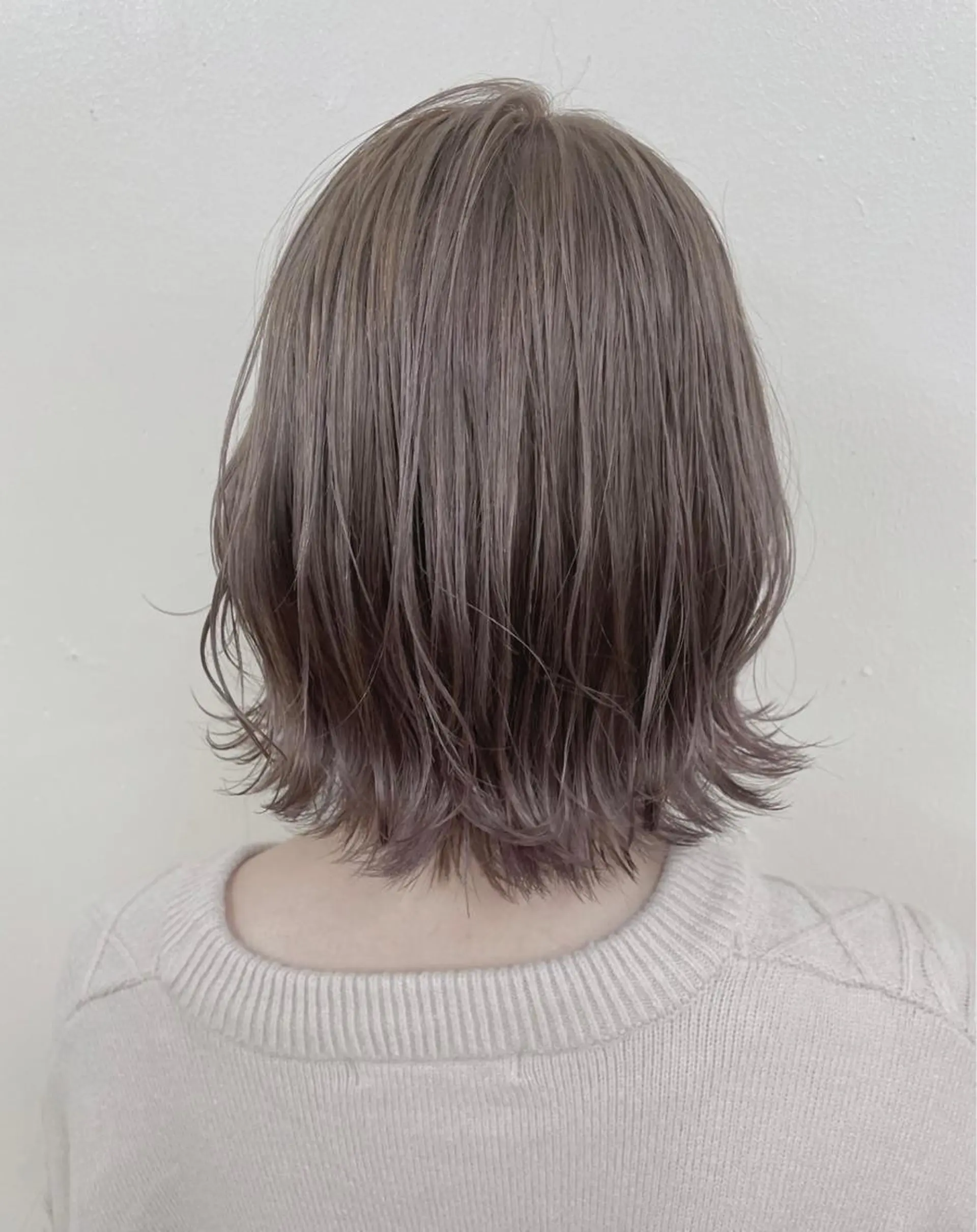 ミディアム カラー グレージュ ダブルカラー 韓国ヘアKYONのヘアスタイル