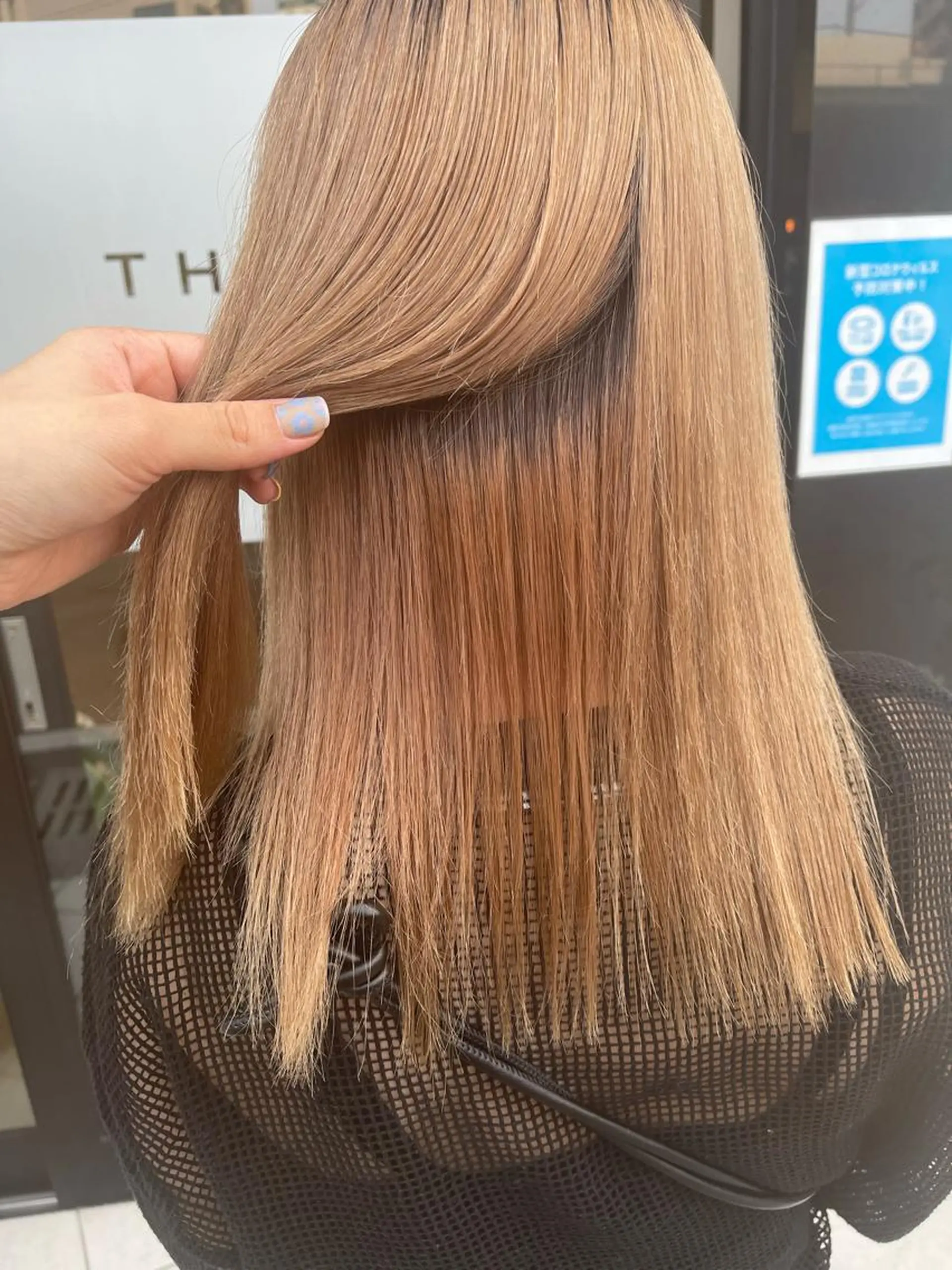 セミロング パーマ 酸性ストレート ストレートパーマ ダブルカラー /まつ毛パーマ🎀のヘアスタイル