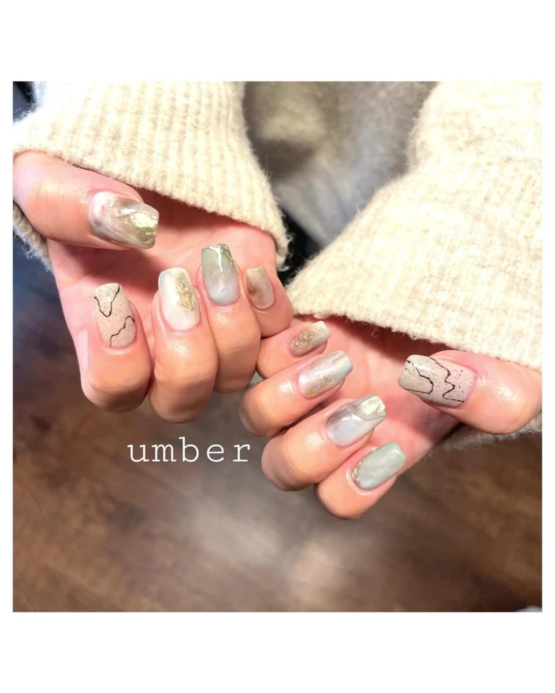 ネイル クリアネイル フラッシュネイル フットネイル フレンチネイル ジェルネイル ハンドネイル umber 三茶1分のネイルデザイン