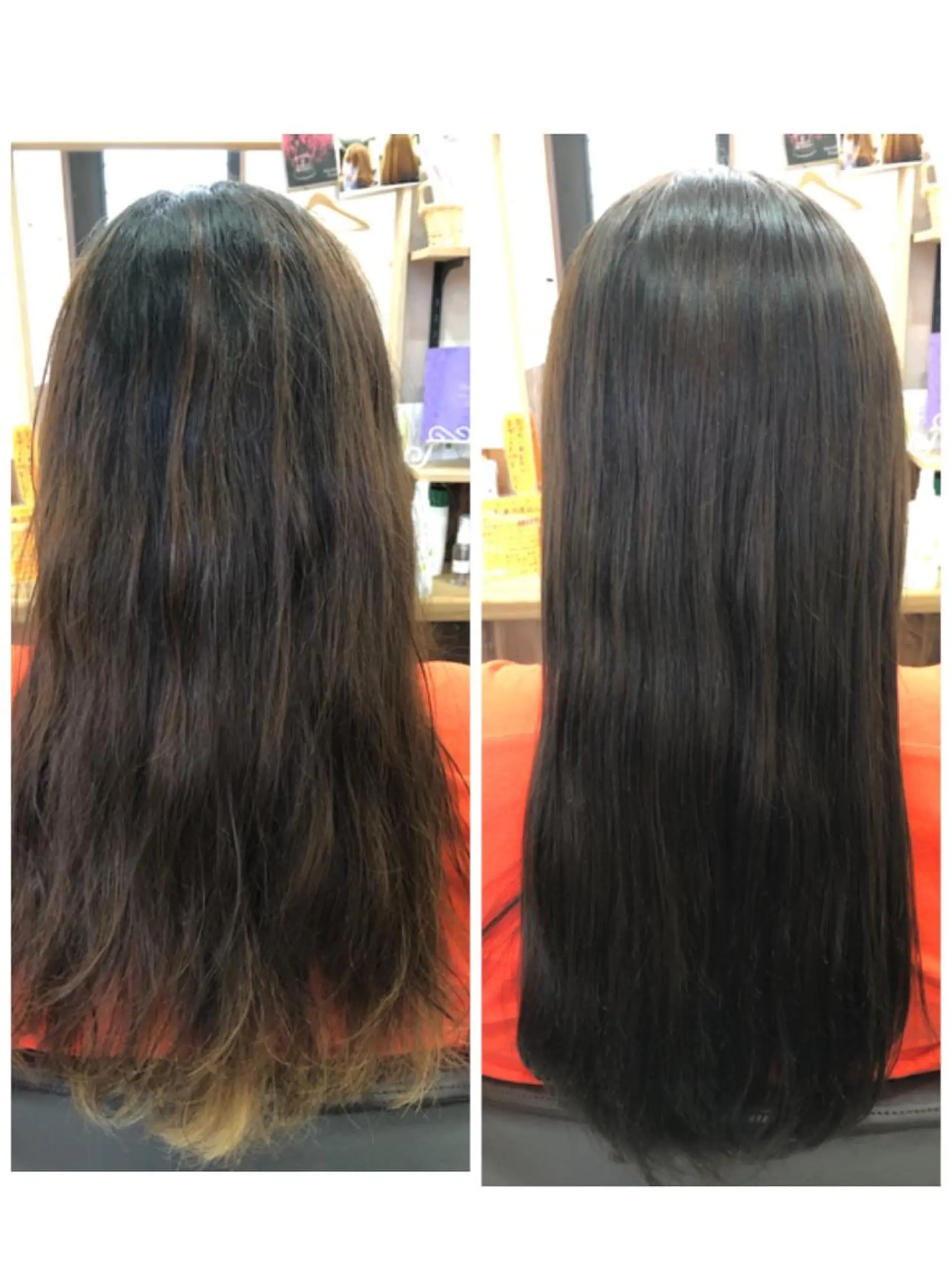 ロング カラー ブラウンカラー くせ毛 髪質改善 カット ヘアカラー 青木 恵のヘアスタイル