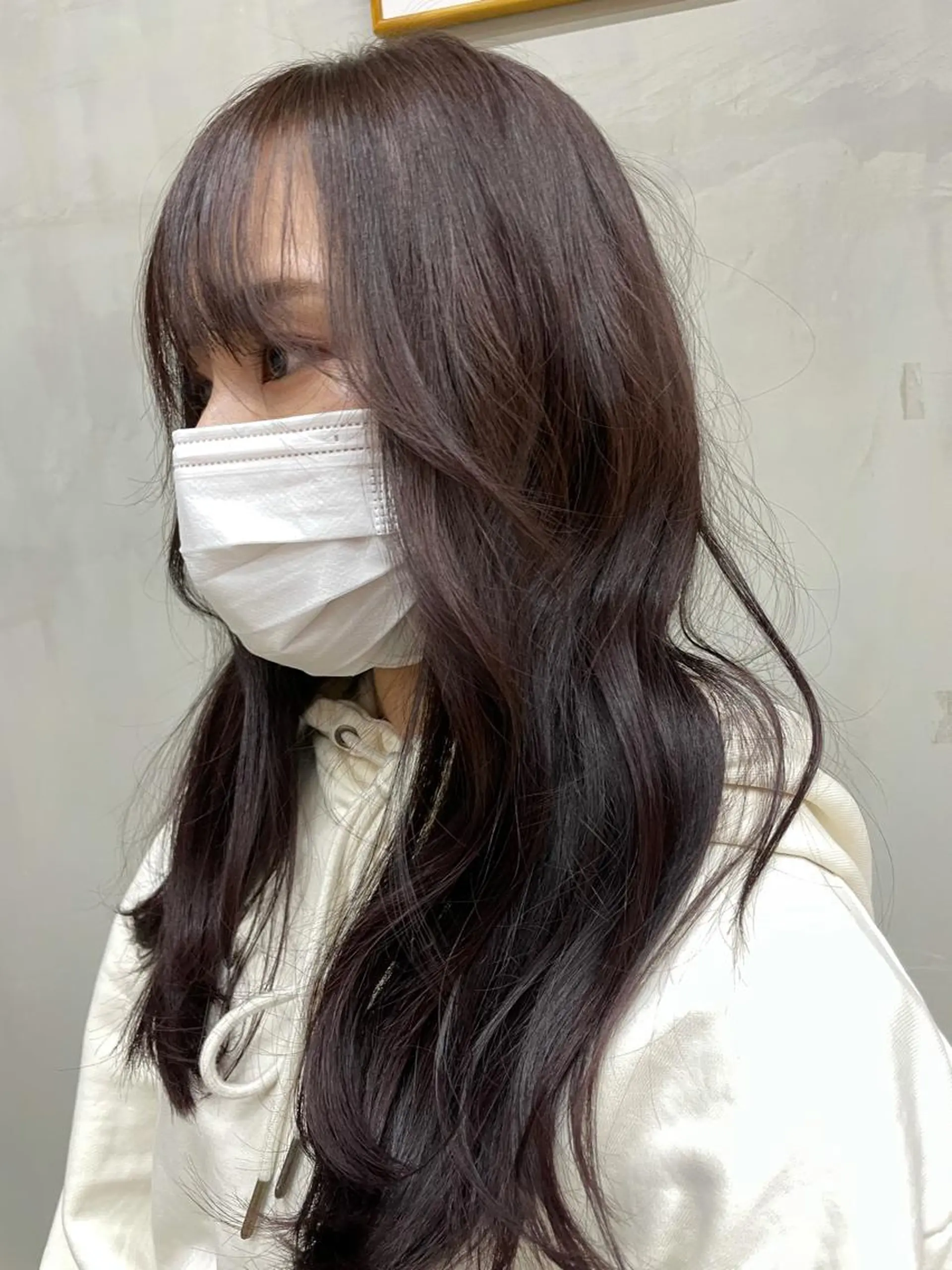 セミロング カラー ブラウンカラー パープルカラー パープルブラウン mee.表参道所属・ボブ/ショート /パーマ/shinのヘアスタイル