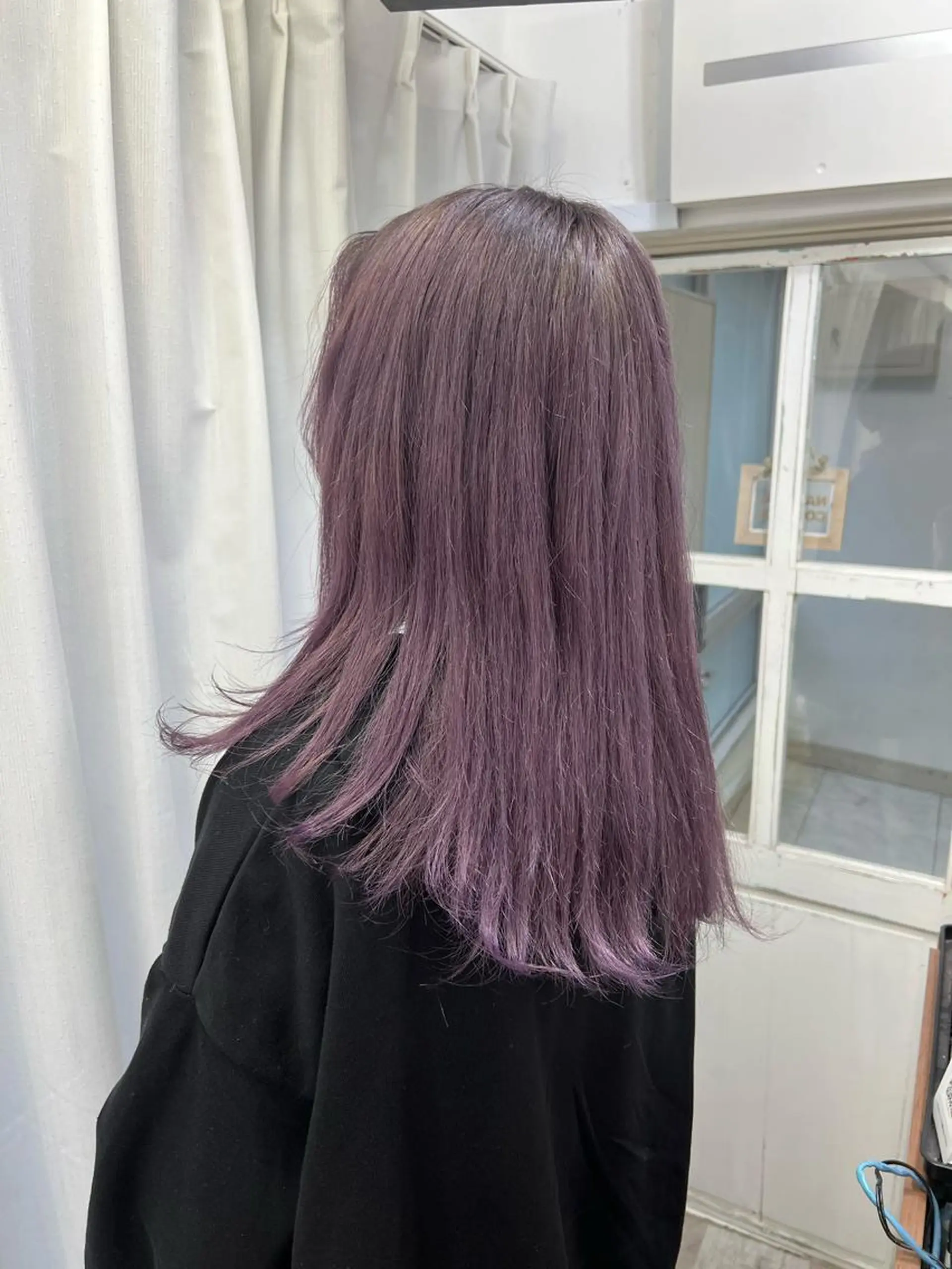 セミロング カラー ブリーチ ケアブリーチ ダブルカラー バイオレットカラー ていねい技術No.1 🌈諏訪 健太のヘアスタイル