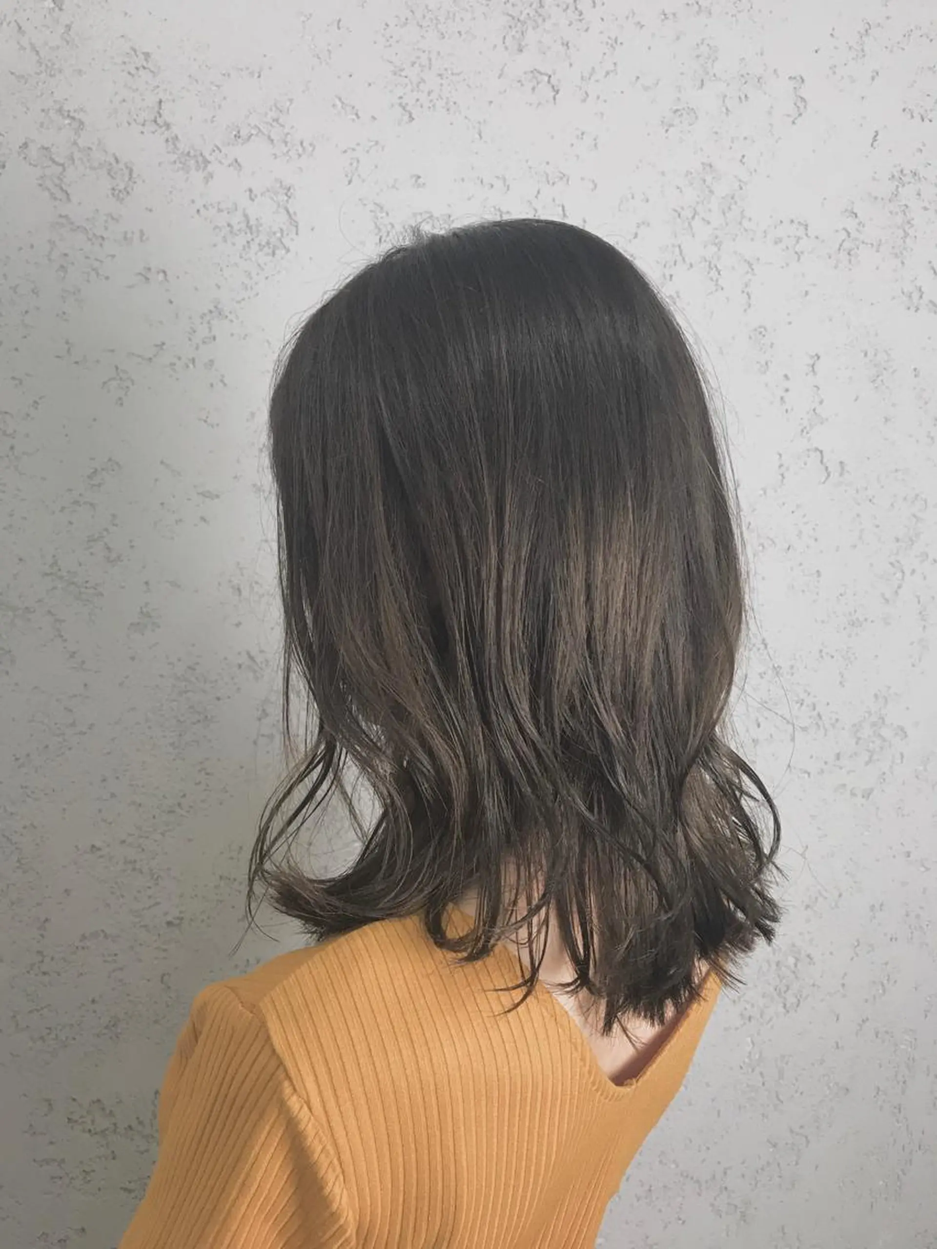 セミロング カラー パーマ ヘアアレンジ 韓国ヘア✨グレージュ カラーasamiのヘアスタイル