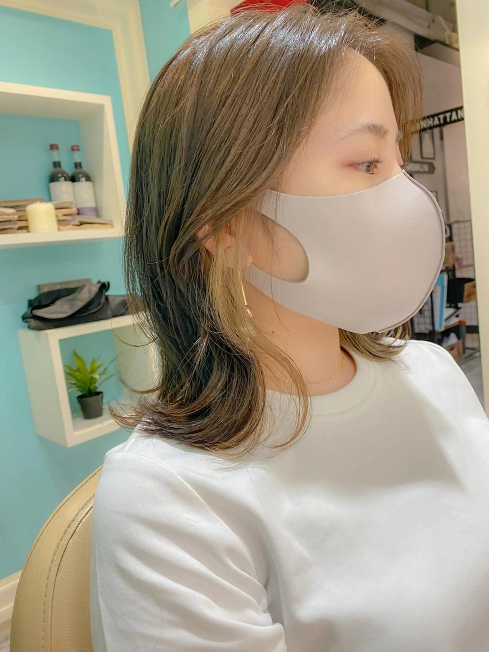 ミディアム カット ヘアカラー トリートメント ボブ/縮毛矯正 髪質改善/もえるのヘアスタイル