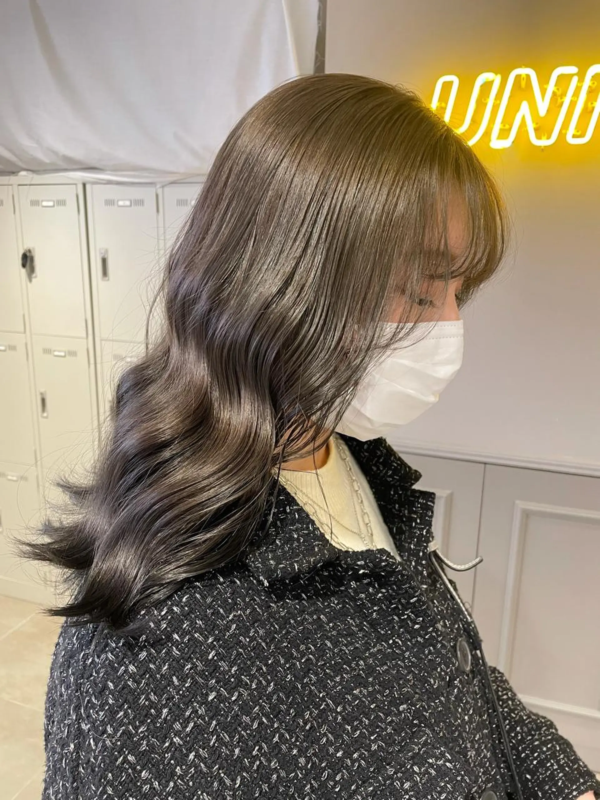 セミロング カラー 表参道ハッシュカット レイヤー/リノンのヘアスタイル