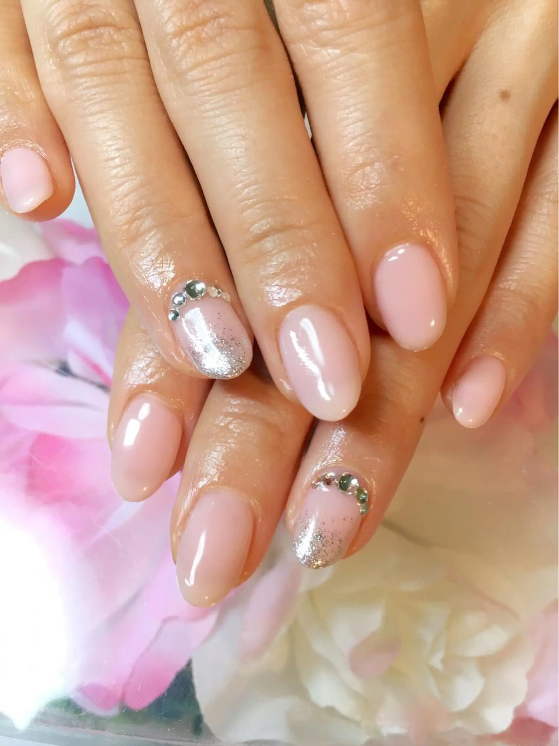 ネイル フットネイル ジェルネイル ミラーネイル パラジェル バレンタイン clover nailのネイルデザイン
