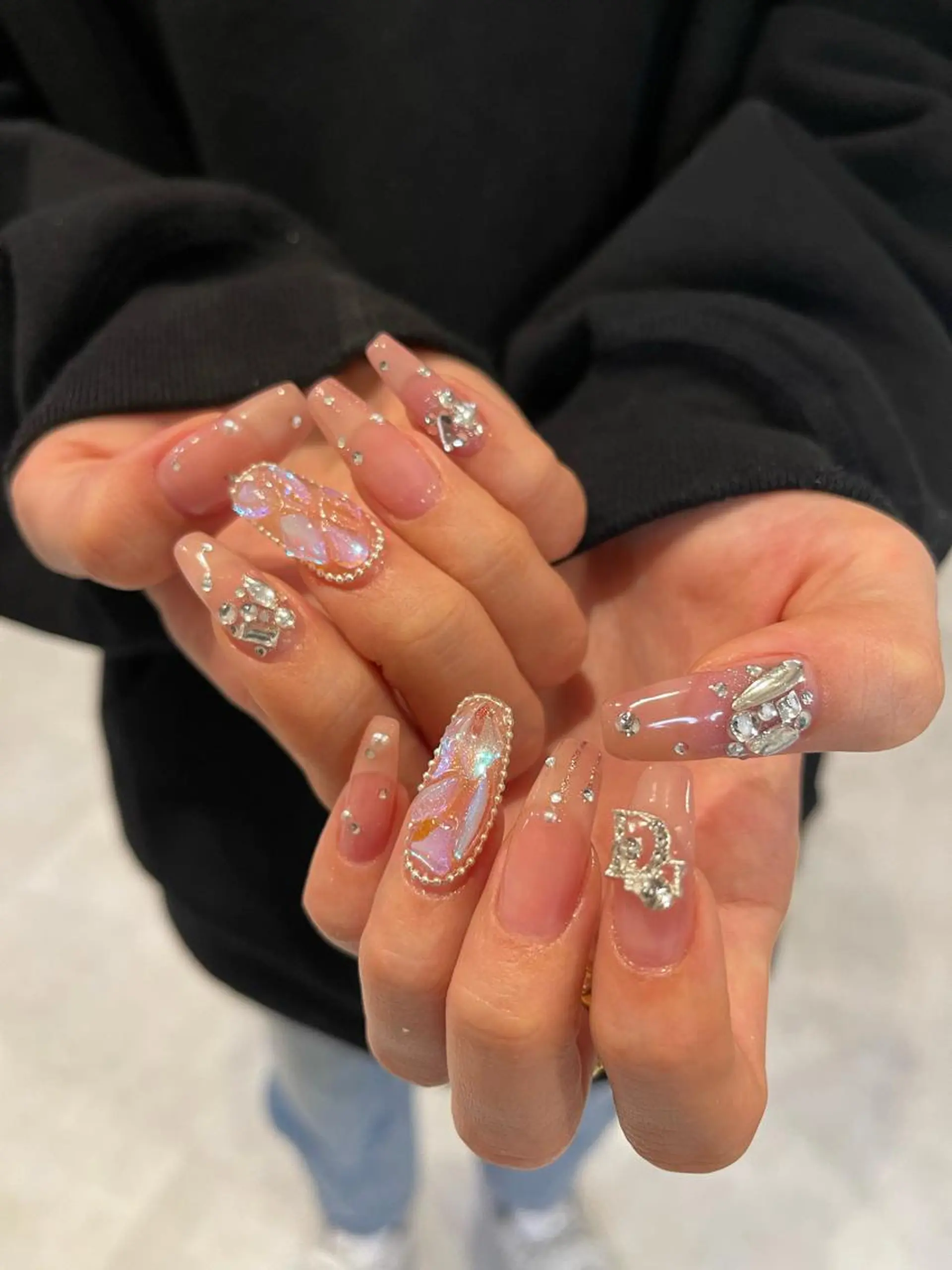 ネイル アートネイル キラキラネイル 韓国ネイル ワンホンネイル Nail salon Ammy所属・Ammy_ shioのネイルデザイン