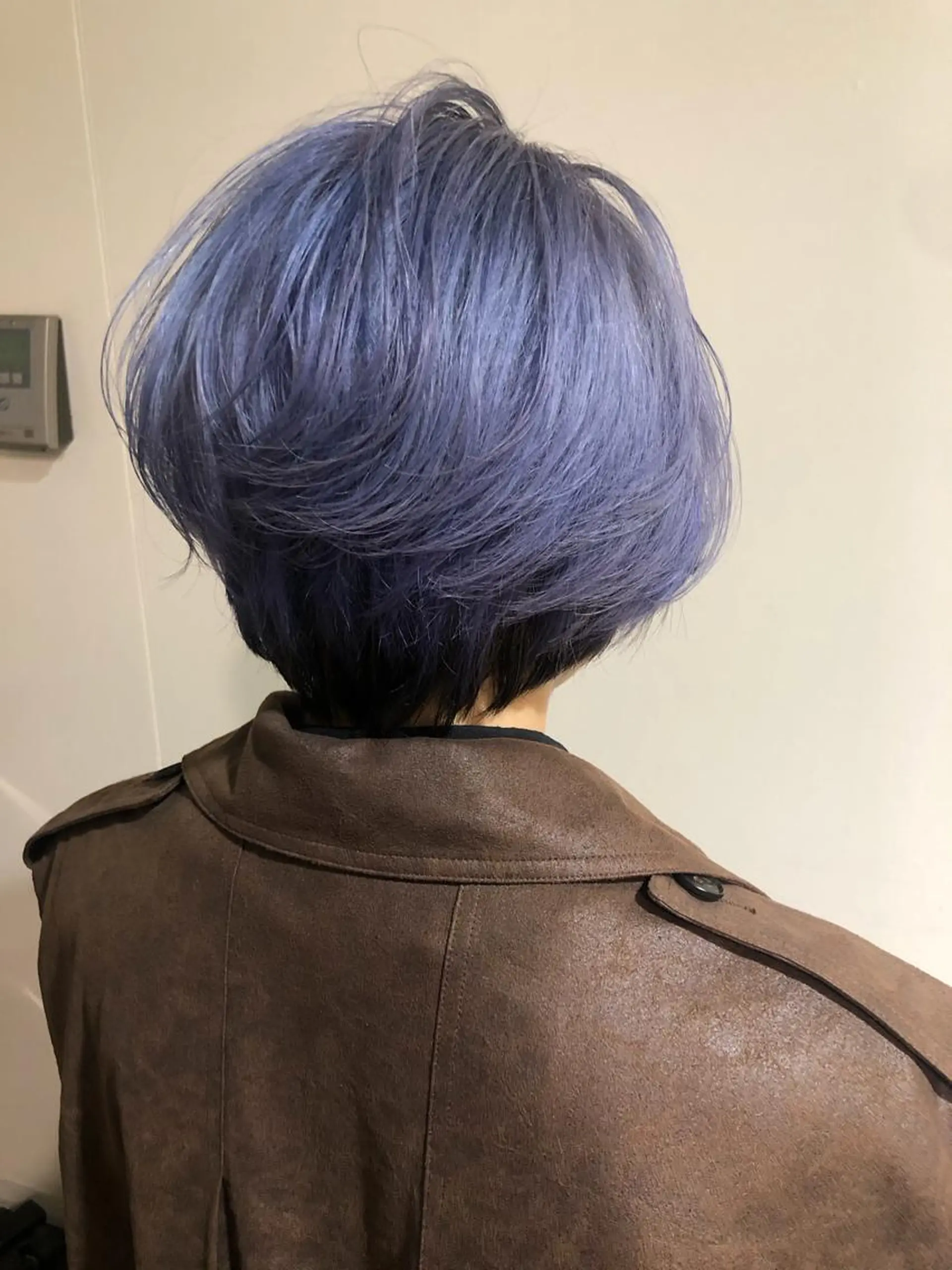 ショート カラー ブルーカラー パープルカラー 西本 夏美のヘアスタイル