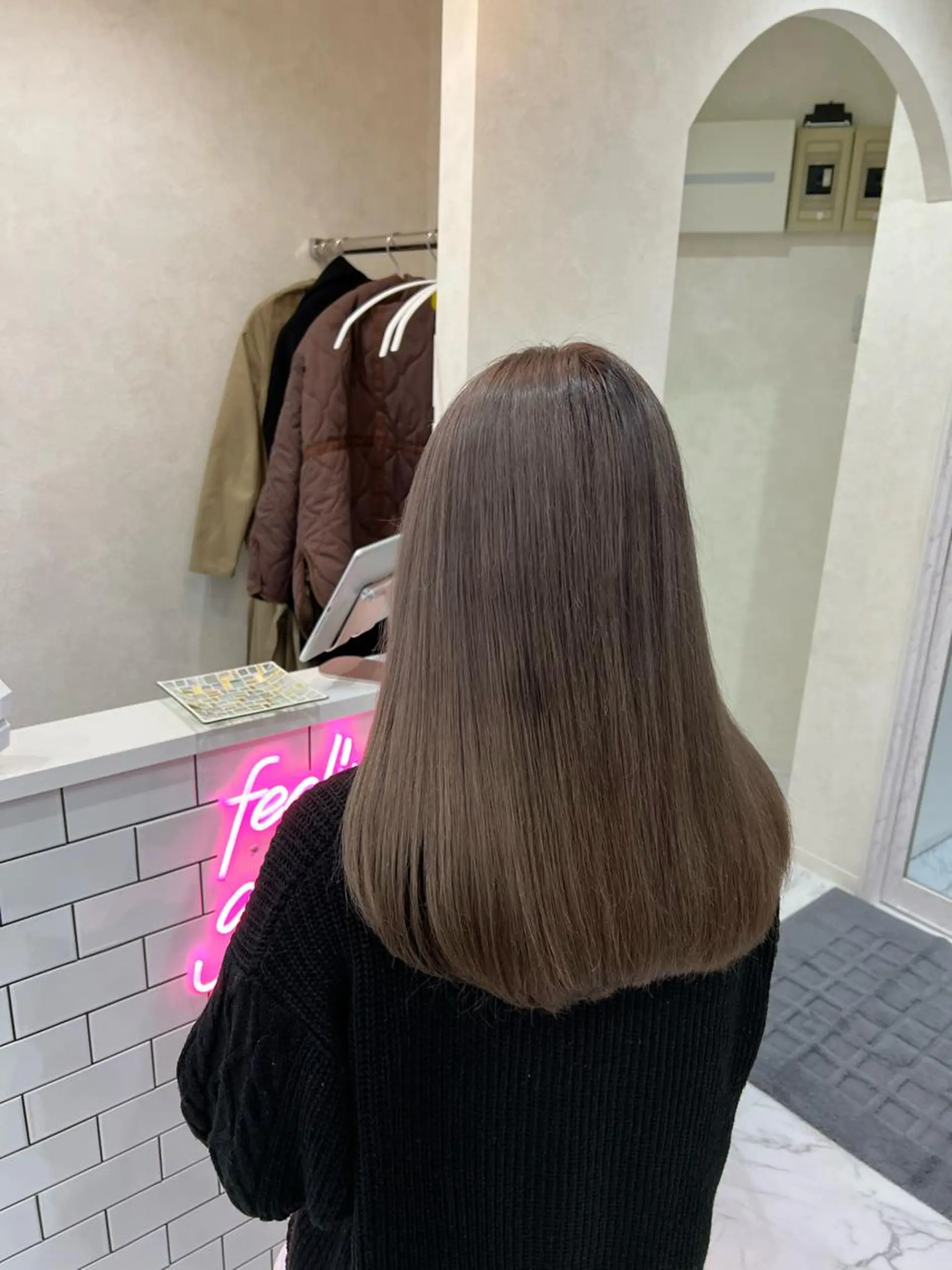 ミディアム ヘアカラー 韓国風🫧艶カラー 💟ran💟のヘアスタイル