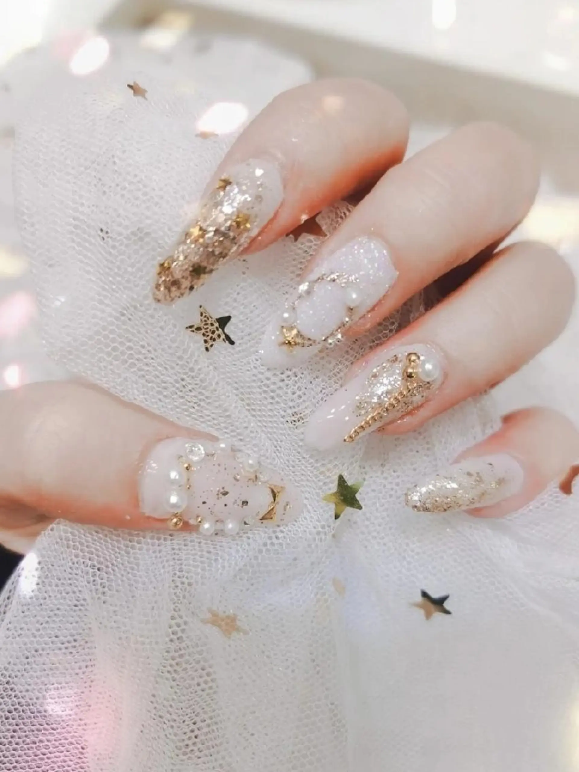 セミロング ネイル クリスマス 冬ネイル クリスマス ネイリストゆか💅 長さだし、深爪矯正のネイルデザイン