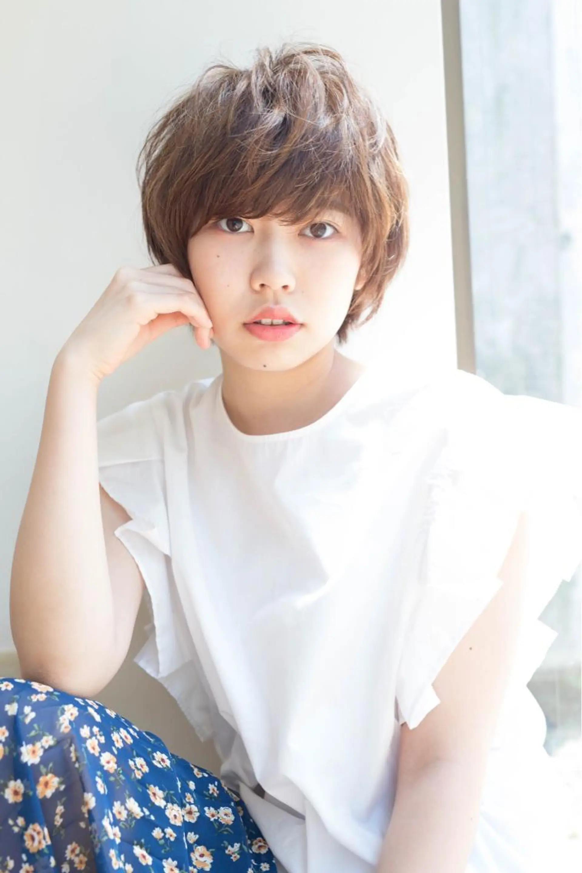 ショート カラー 顔周りカット ショートヘア 小顔カット ReMix 新宿店所属・タジマ ヤスヒサのヘアスタイル