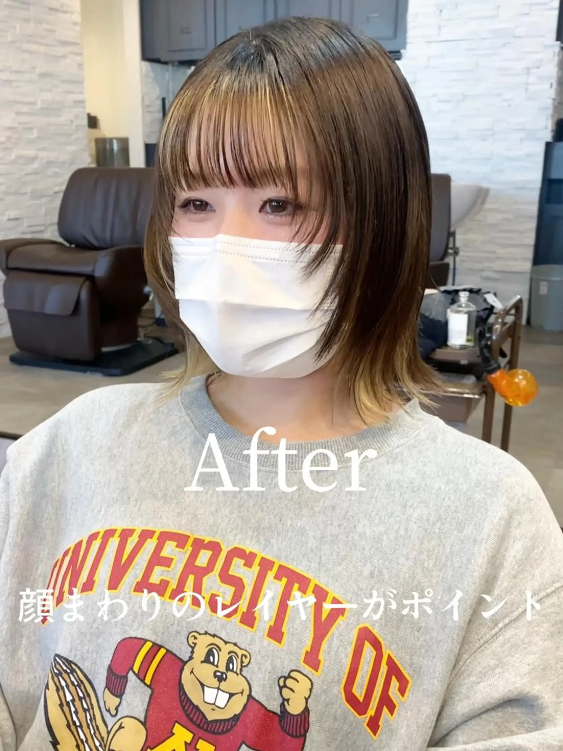 ミディアム カット パーマ 古沢 新のヘアスタイル