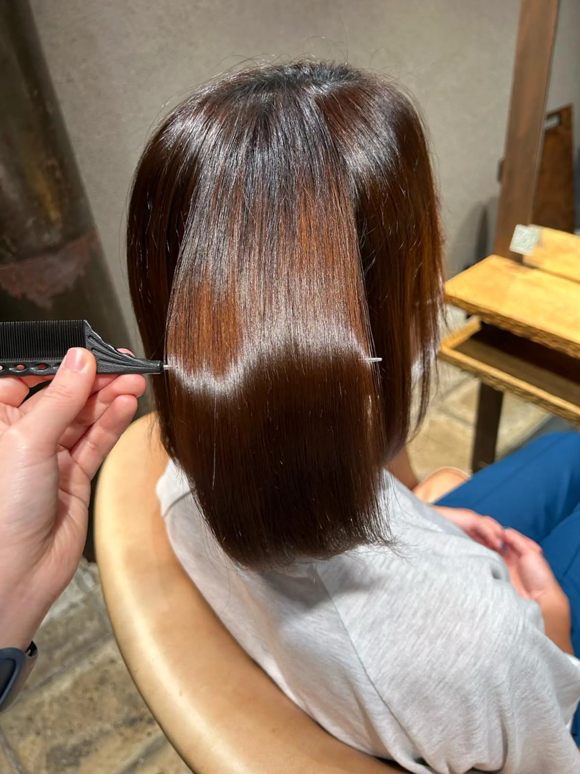 ミディアム 縮毛矯正 畑中 希望のヘアスタイル