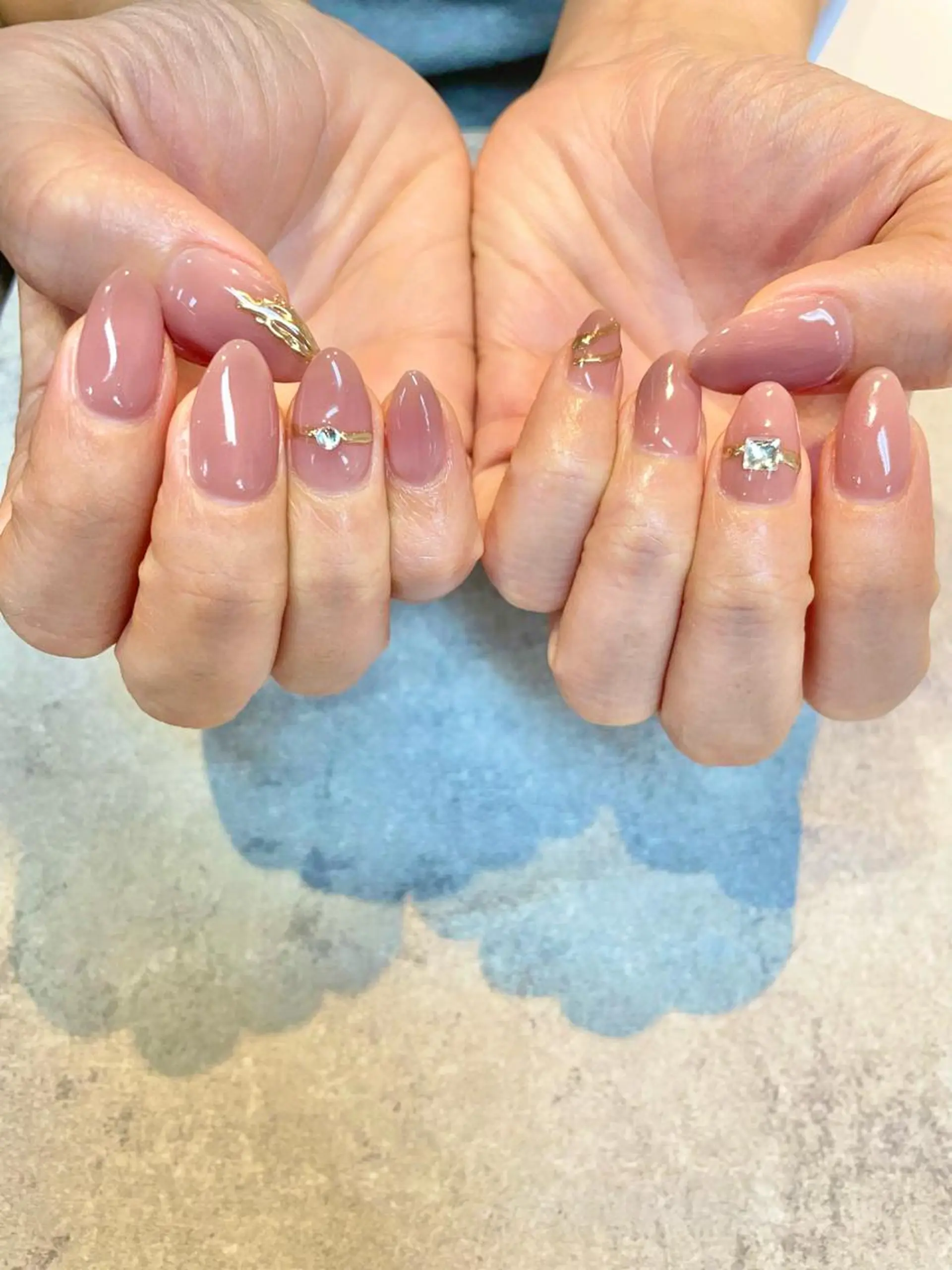 ネイル ピンク ピンクベージュ ハンドネイル ハンドケア FASTNAIL PLUS 新宿店のネイルデザイン