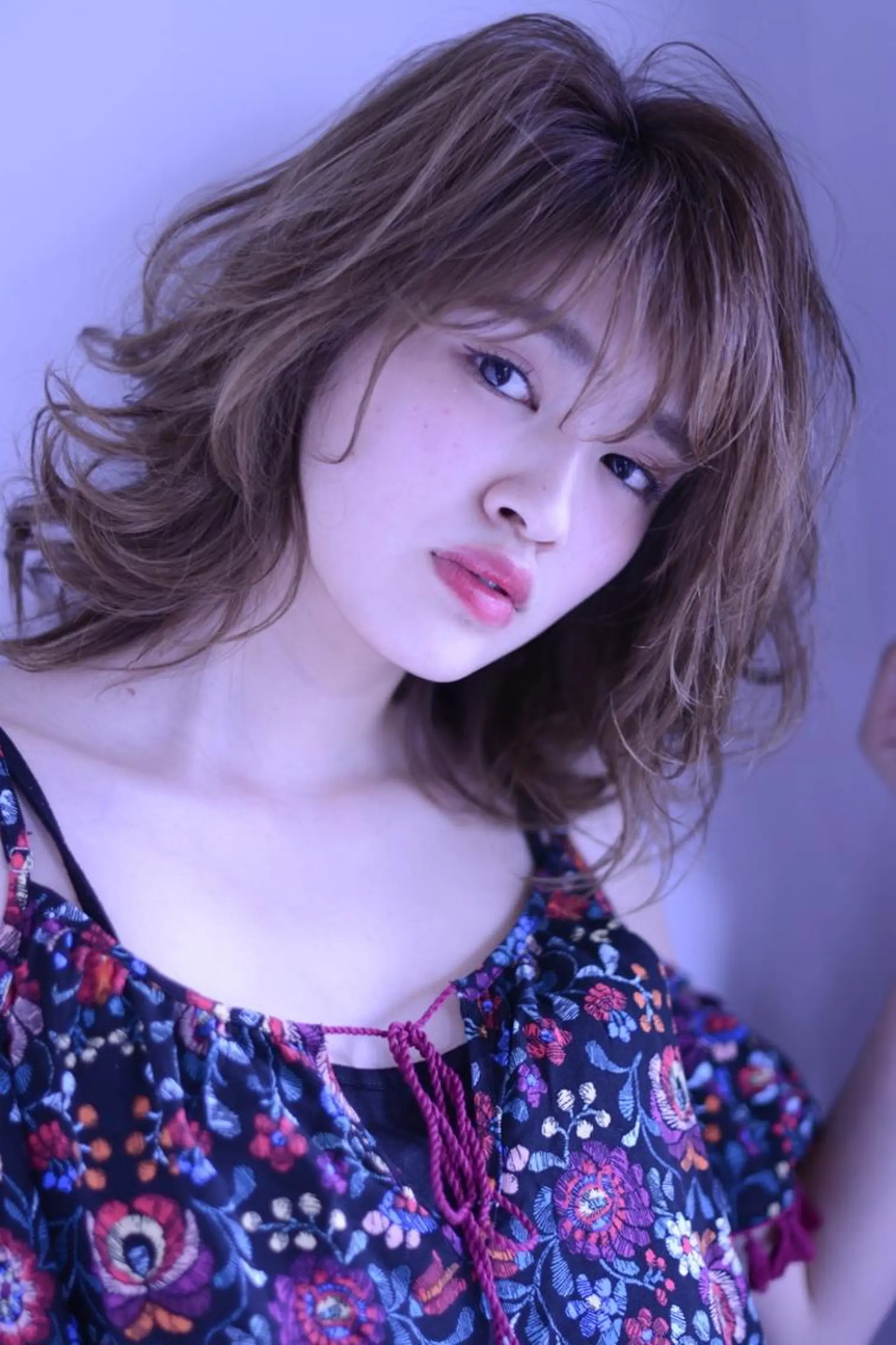 ミディアム パーマ カラー ヘアアレンジ クセ毛特化サロン うめのヘアスタイル