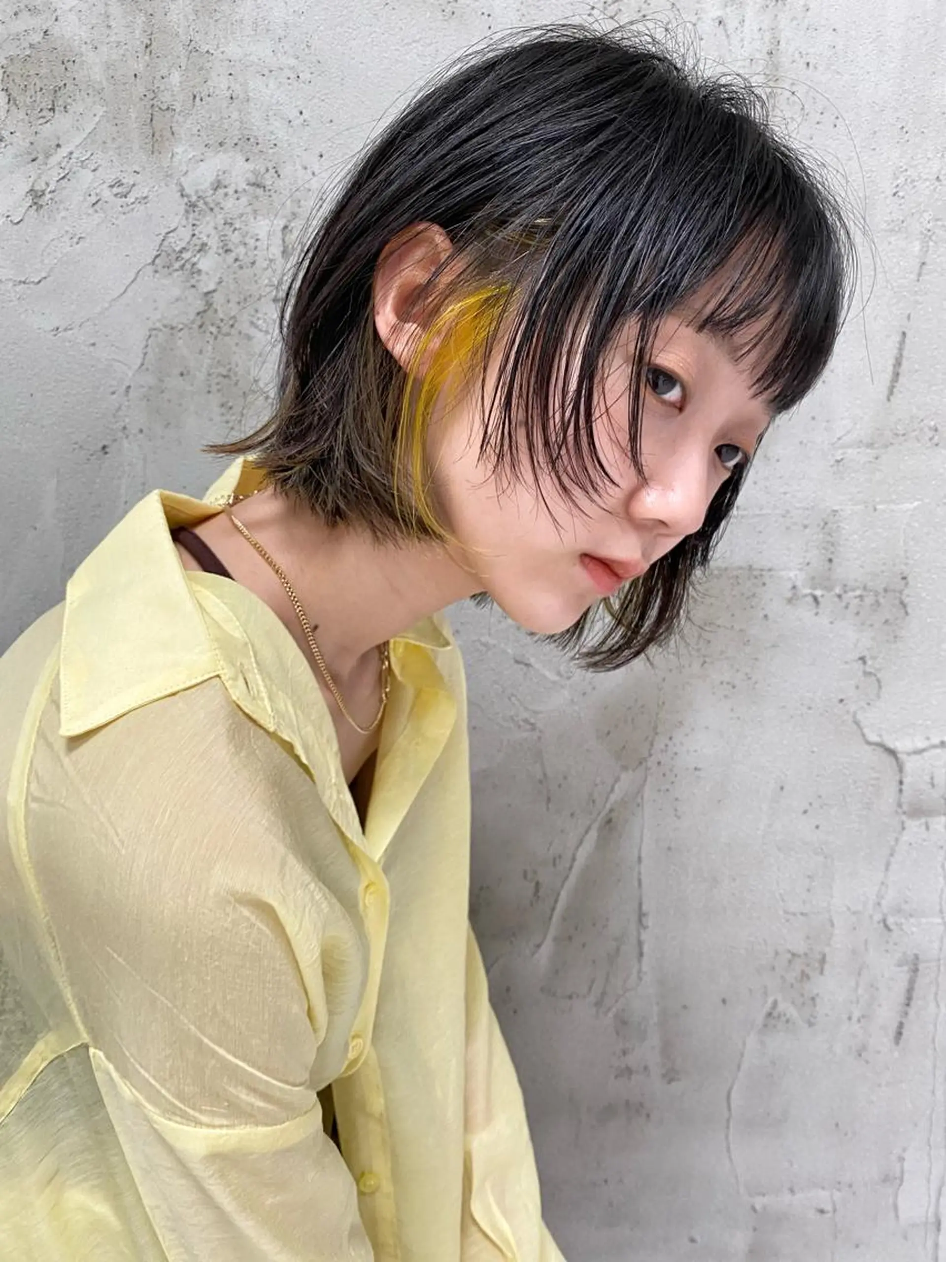 ショート カラー ボブレイヤー インナーカラー ボブ レイヤーカット レイヤー/髪質改善 渡邉【日吉美容室】のヘアスタイル