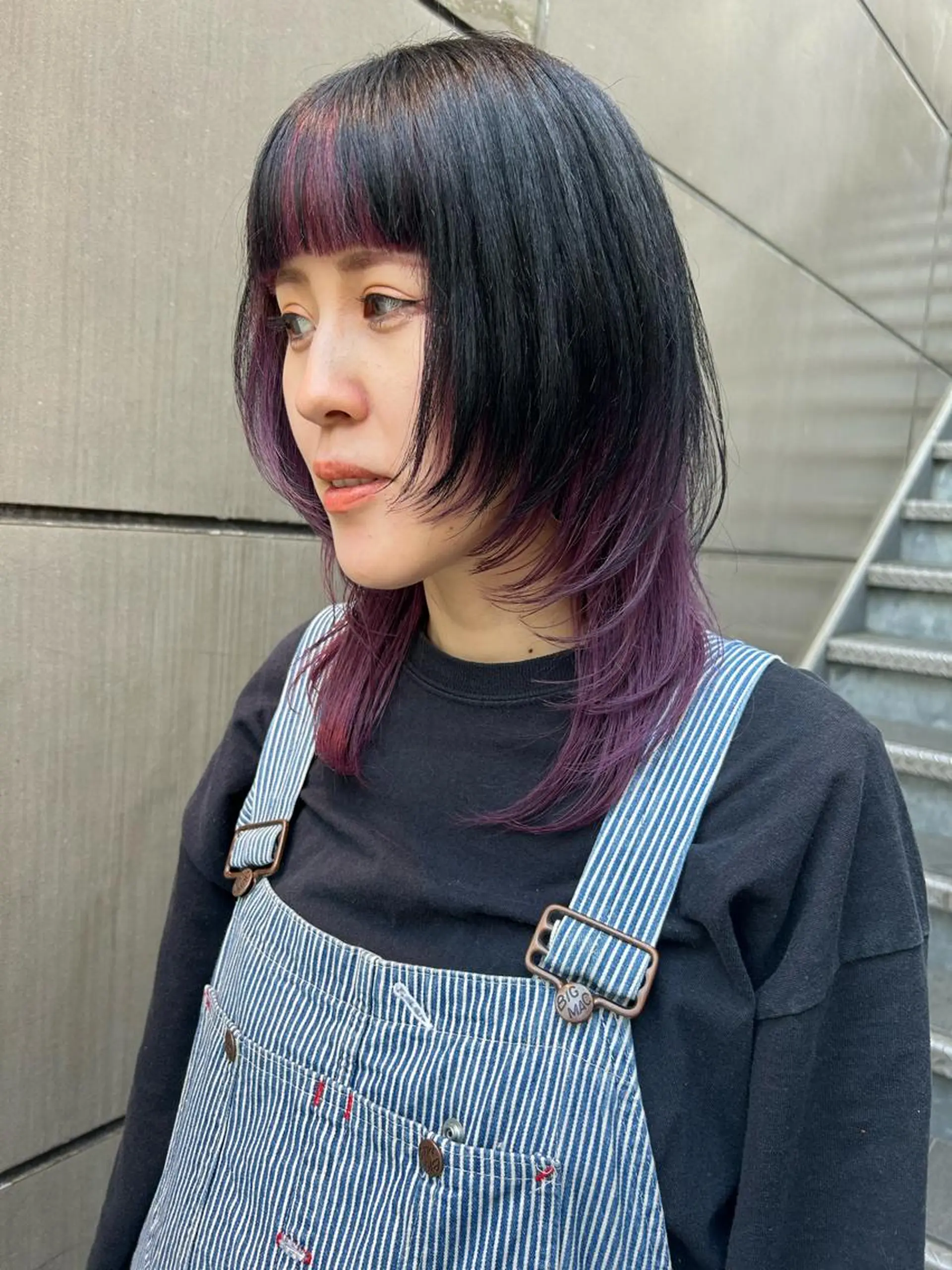 セミロング カラー ピンクカラー レイヤーカット ウルフカット ウルフレイヤー ヘアカラー 🧸艶々韓国ヘア 🧁mizunaのヘアスタイル
