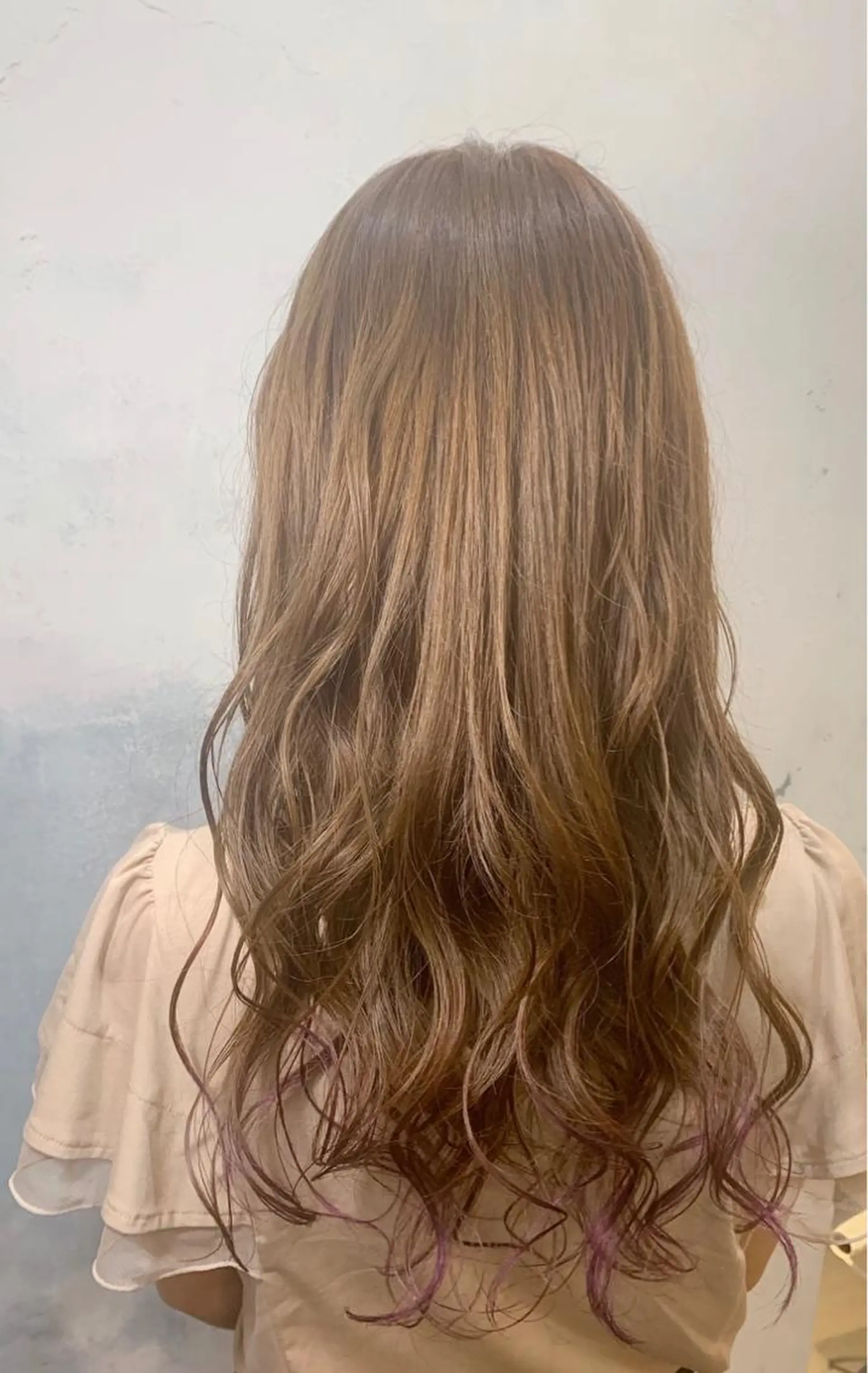 ロング カラー ベージュカラー ブリーチ パープルカラー ヘアカラー トリートメント 🍑艶髪✖️暖色系 ✨momoka🍑のヘアスタイル