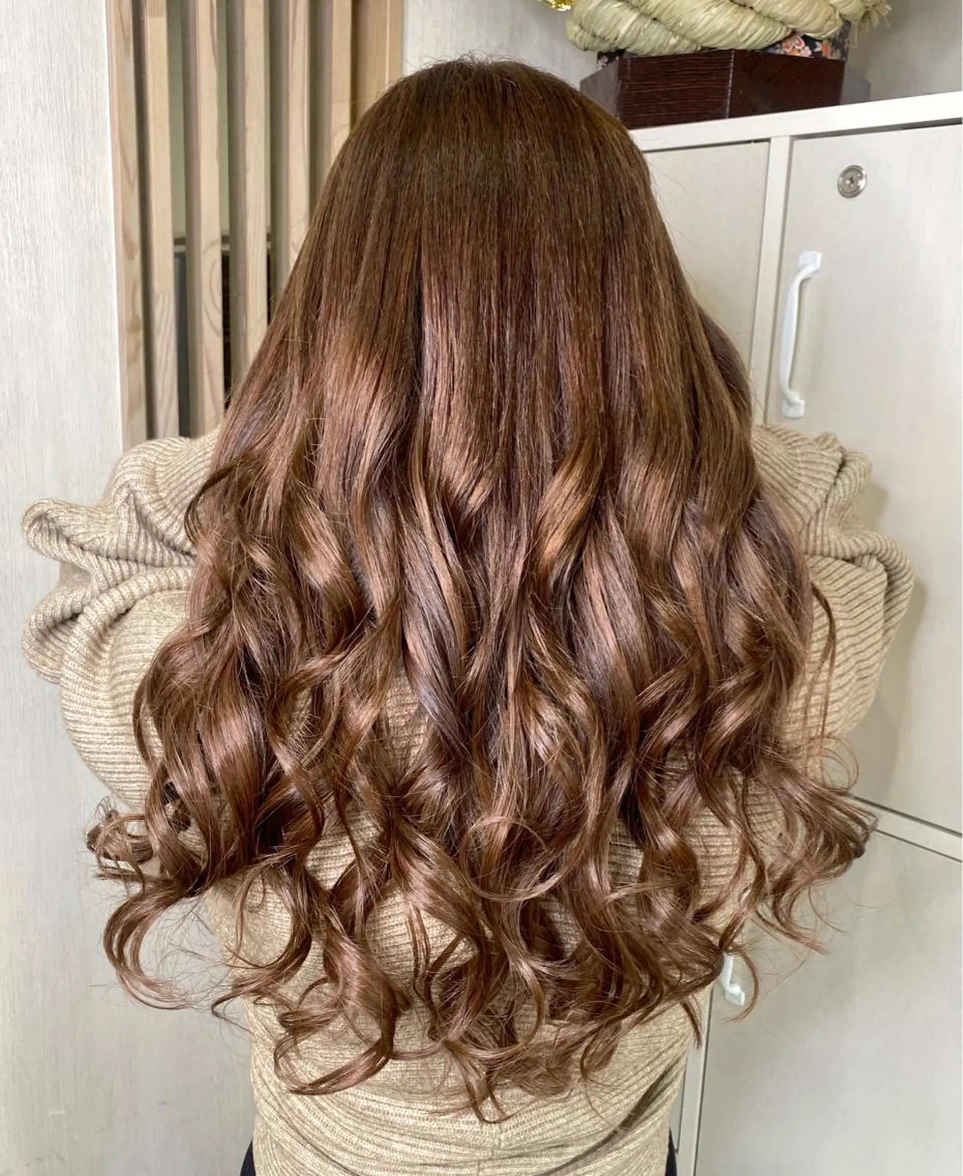 ロング カラー ヘアカラー エクステ ハイトーン/韓国風 🤍Nacchi🐈のマツエク・マツパデザイン