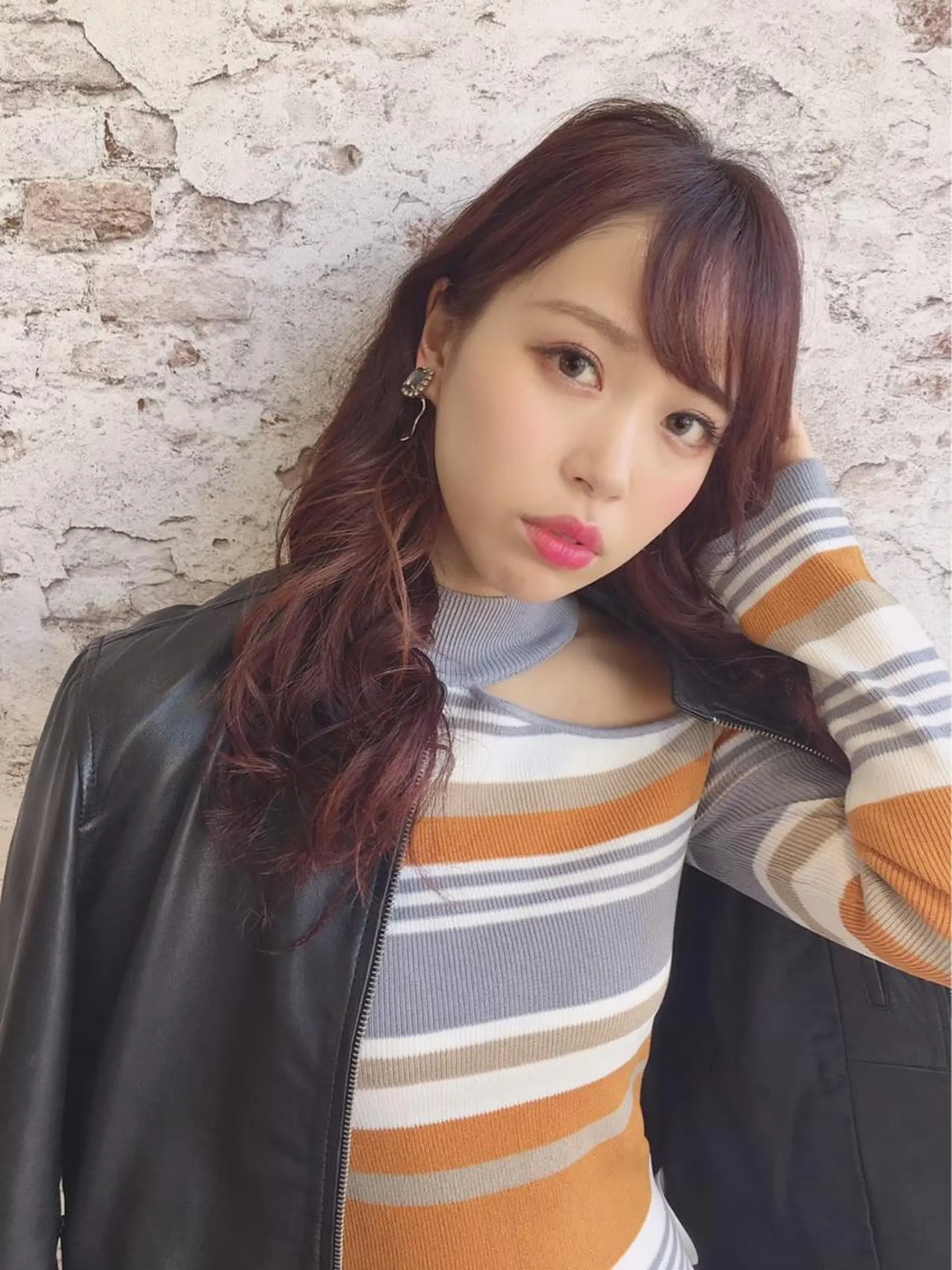 ミディアム カラー ブリーチ ブリーチなしカラー 當間 大知のヘアスタイル