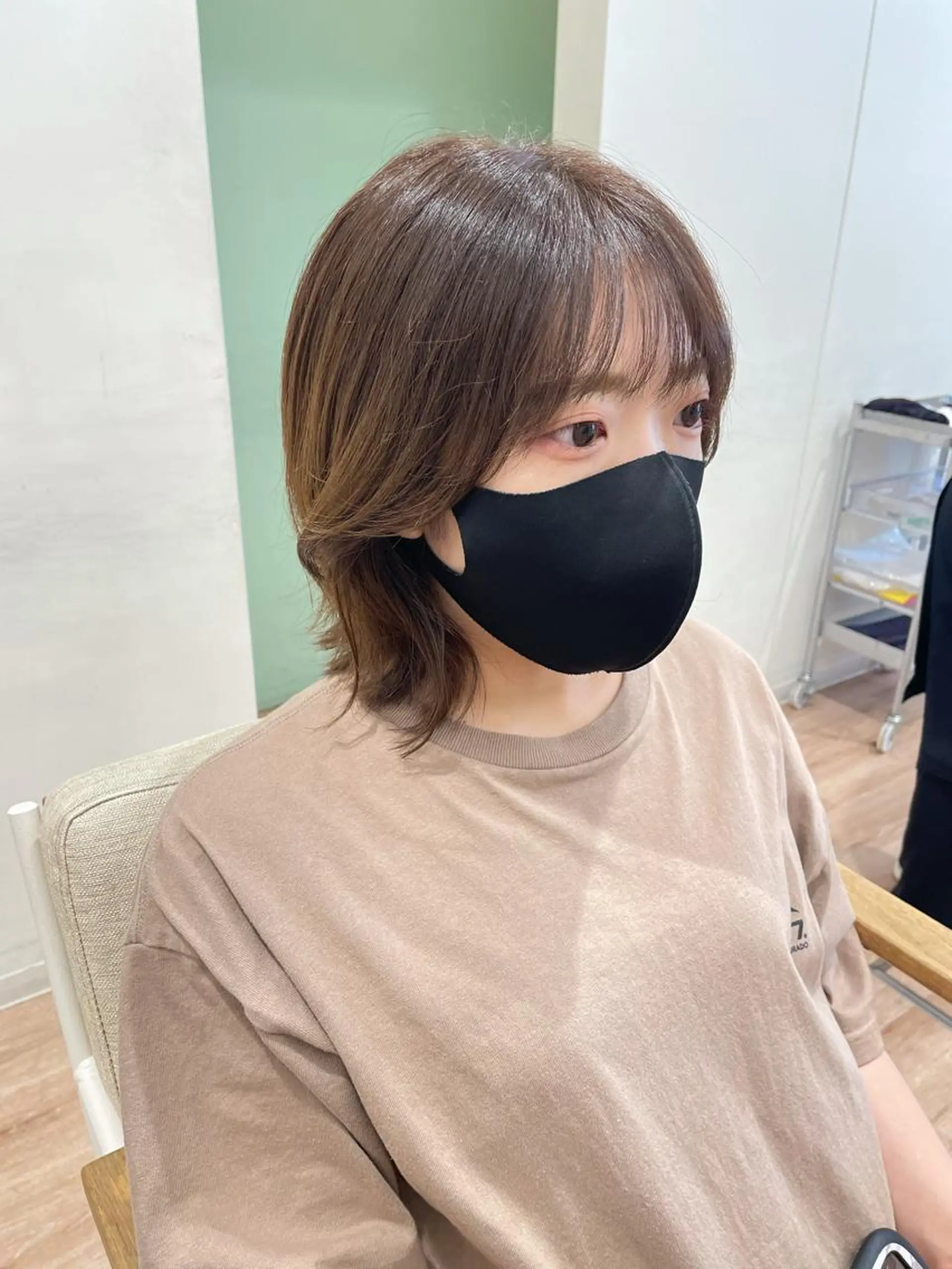 ショート カラー 顔まわりレイヤー 韓国風ヘア レイヤーカット KANAMI日暮里 韓国ヘア・メイクのヘアスタイル