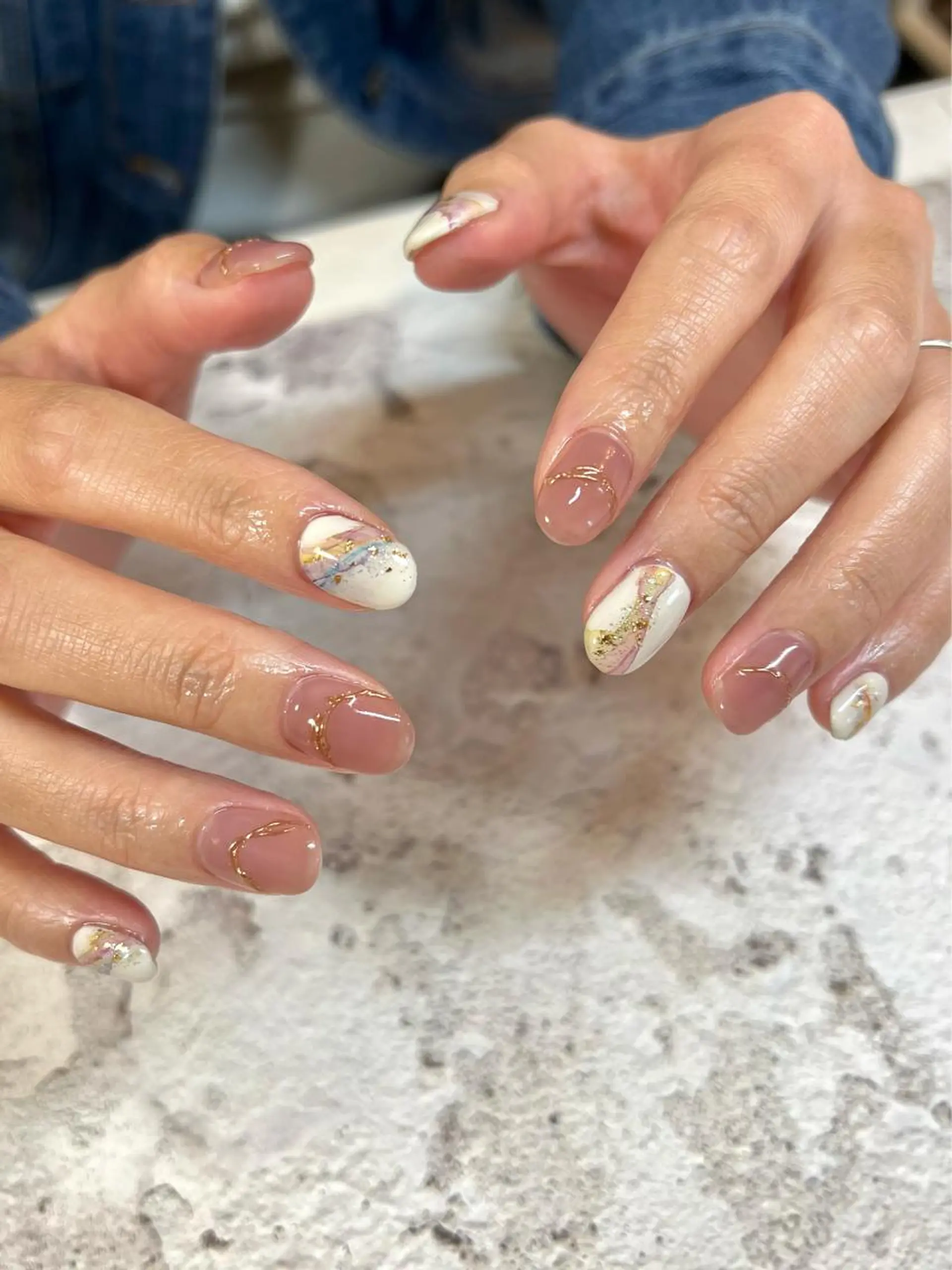 ネイル アートネイル ニュアンスネイル 春ネイル Nail Salon&School REPLENDA所属・REPLENDA/ azusa(石井梓)のネイルデザイン