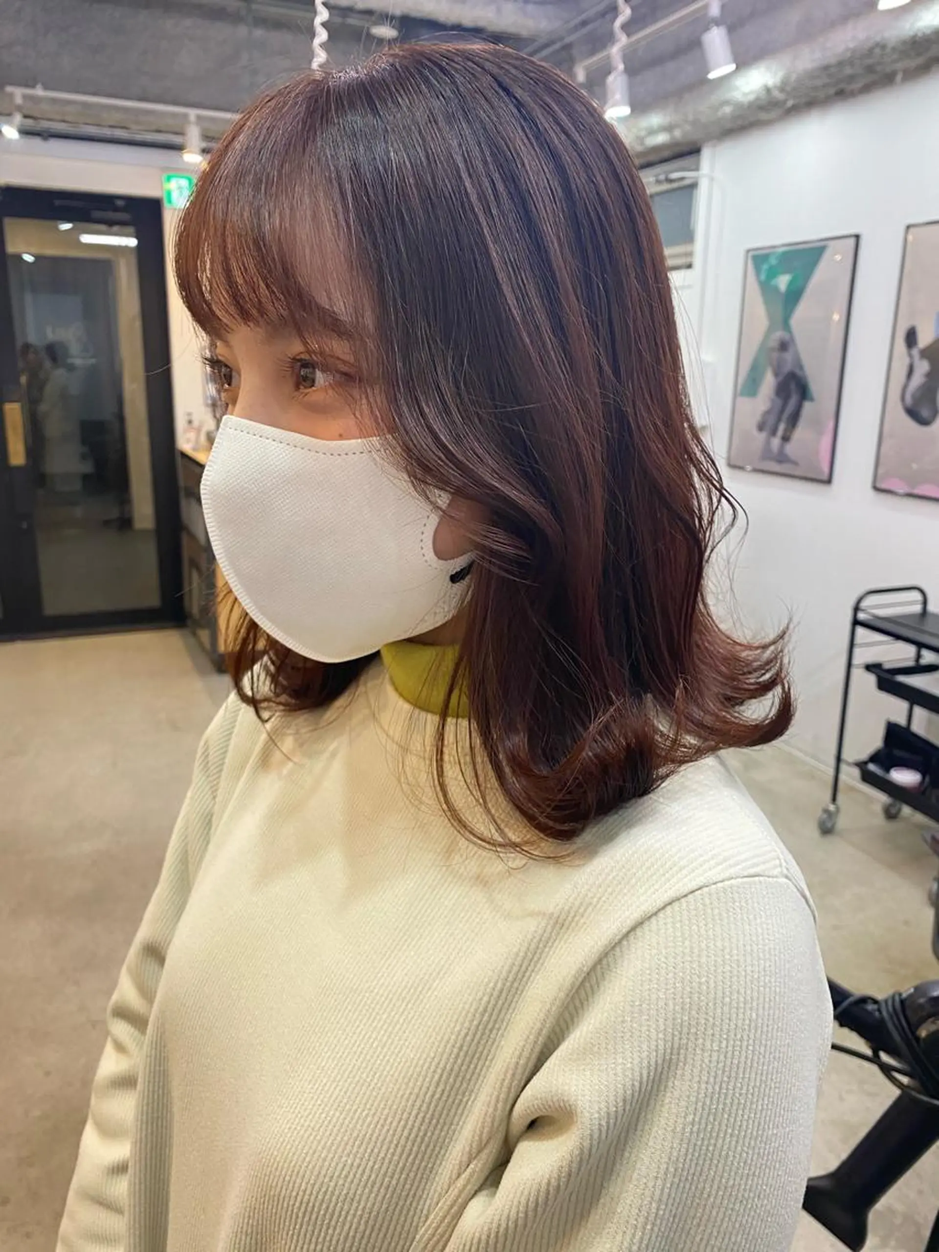 ミディアム カラー ブラウンカラー ピンクカラー 暖色カラー/天神/ ヘイマサクラのヘアスタイル