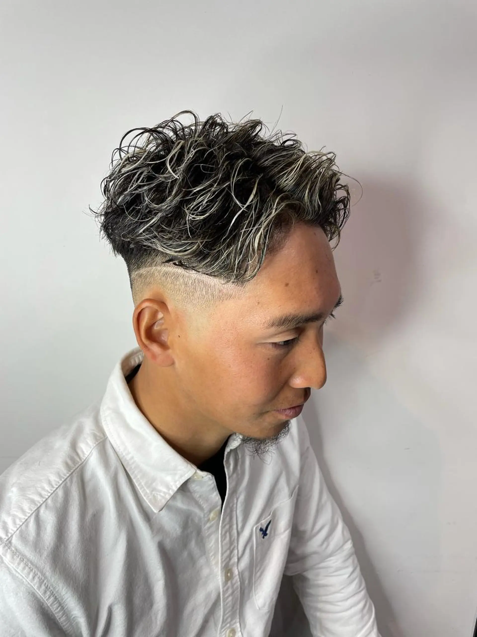 ショート カラー パーマ メンズ カット ヘアカラー パーマ 【men's Lapis横浜】海人のヘアスタイル