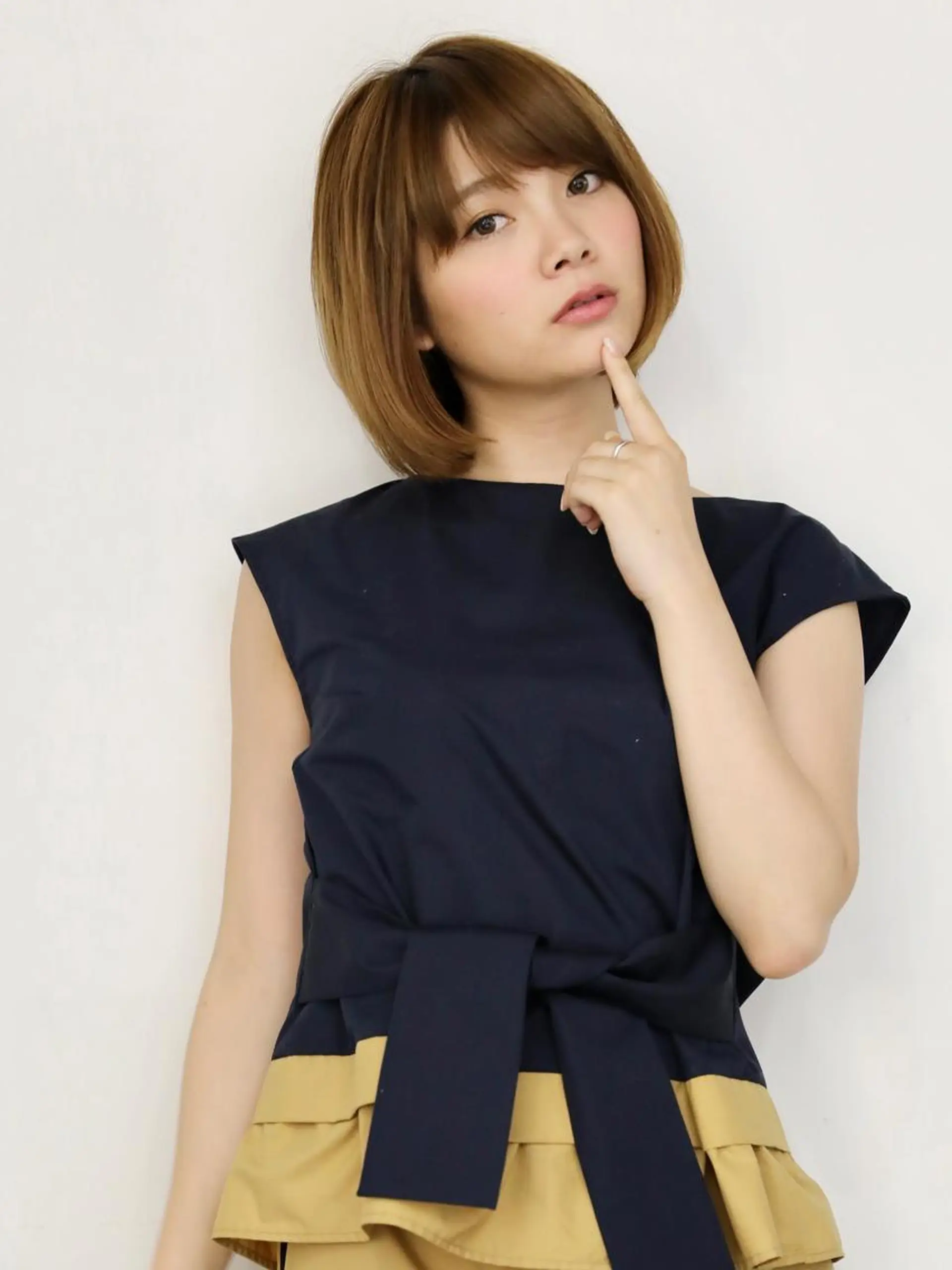 ミディアム ハイライト 髪質改善 小顔カット Endearing 銀座/レイヤーカットのヘアスタイル