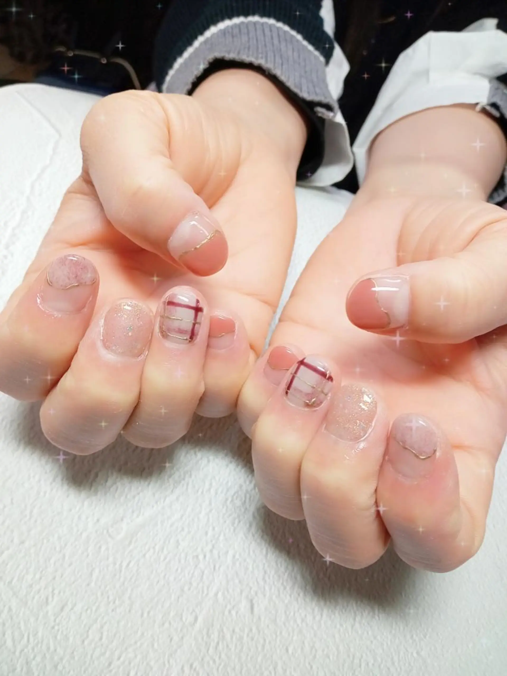 ネイル フレンチネイル キラキラネイル マグネットネイル ビー玉ネイル オフィスネイル ハンドネイル flure de neige yukiのネイルデザイン