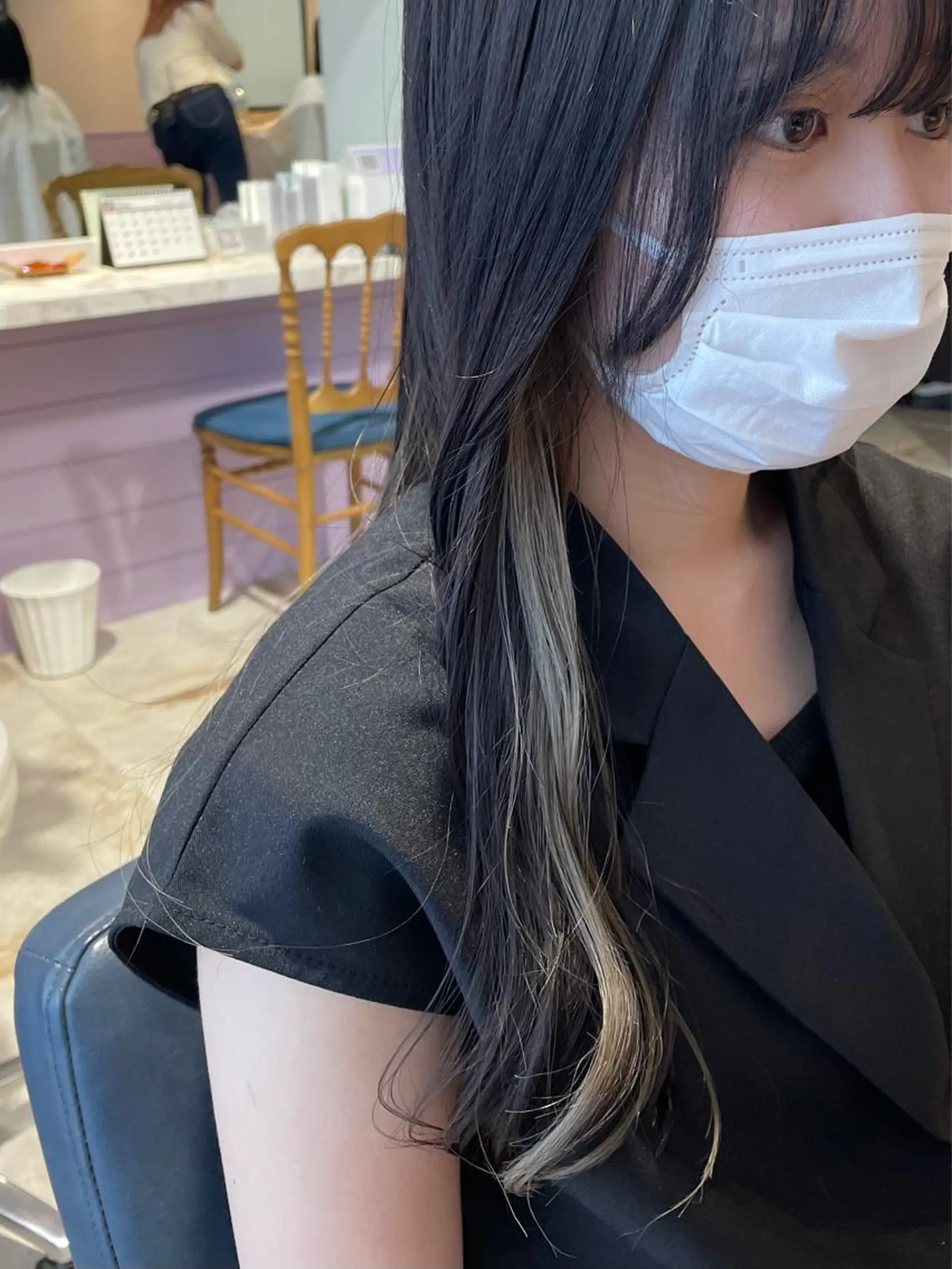 ロング カラー ブリーチ ケアブリーチ ケアカラー イヤリングカラー グレージュ カット ヘアカラー 髪質改善/縮毛矯正 ボブ/Ryuseiのヘアスタイル