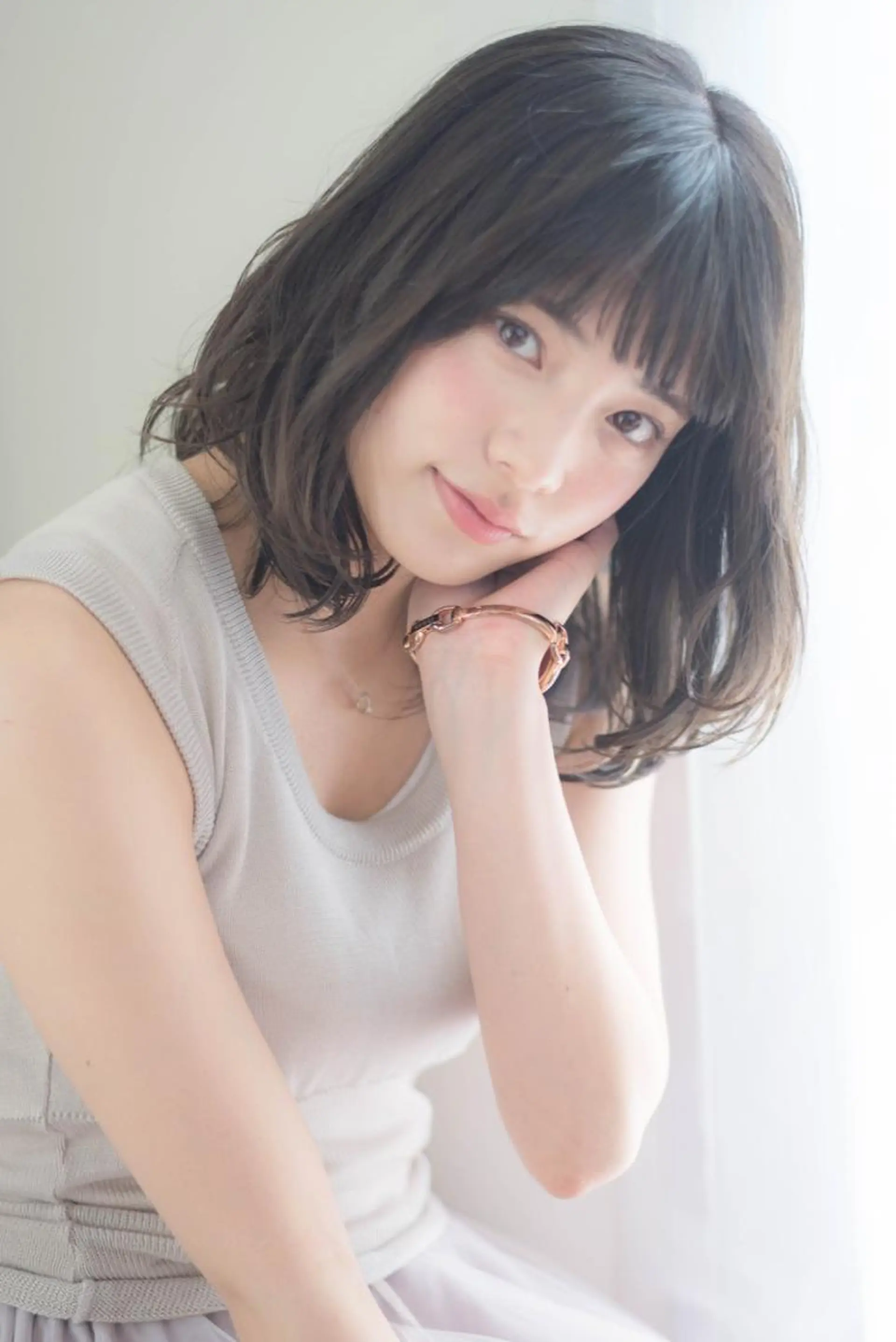 ミディアム カラー パーマ 透明感カラー GO TODAY シェアサロン 原宿本店所属・ボブ/レイヤー/ パーマ/淀川  純のヘアスタイル