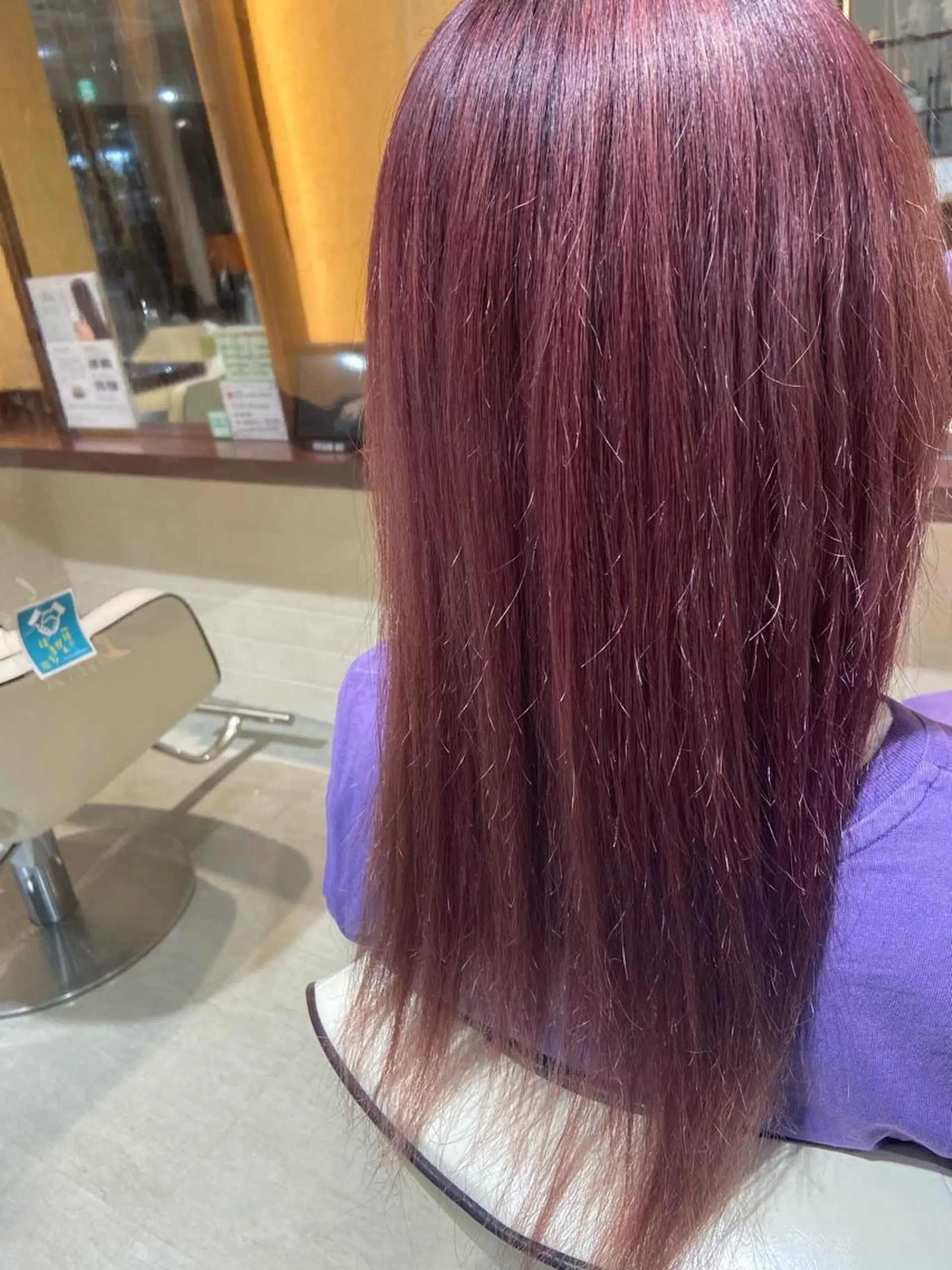 カラー ピンクカラー ヘアカラー トリートメント ボブ/透明感カラー/ 髪質改善/🌙/ルナのヘアスタイル