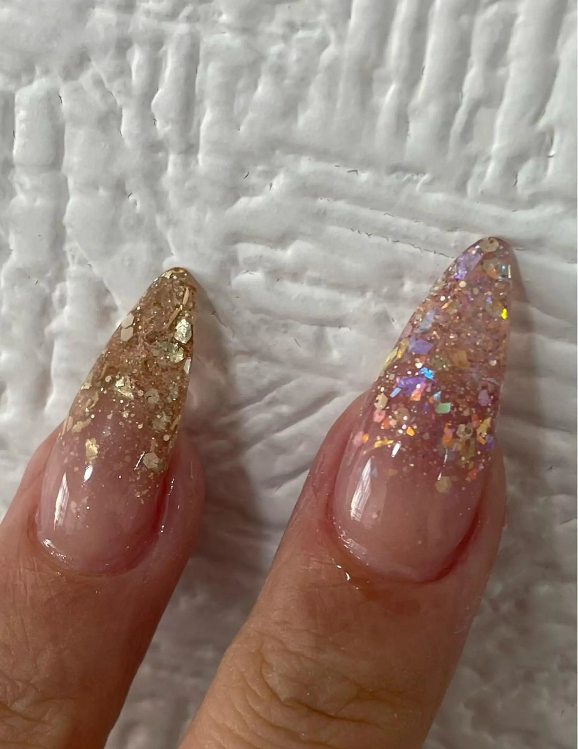 ネイル グラデーション ラメ(グリッター) ラメグラデーション スカルプネイル YOUTH nails waxing所属・YOUTH natsumiのネイルデザイン